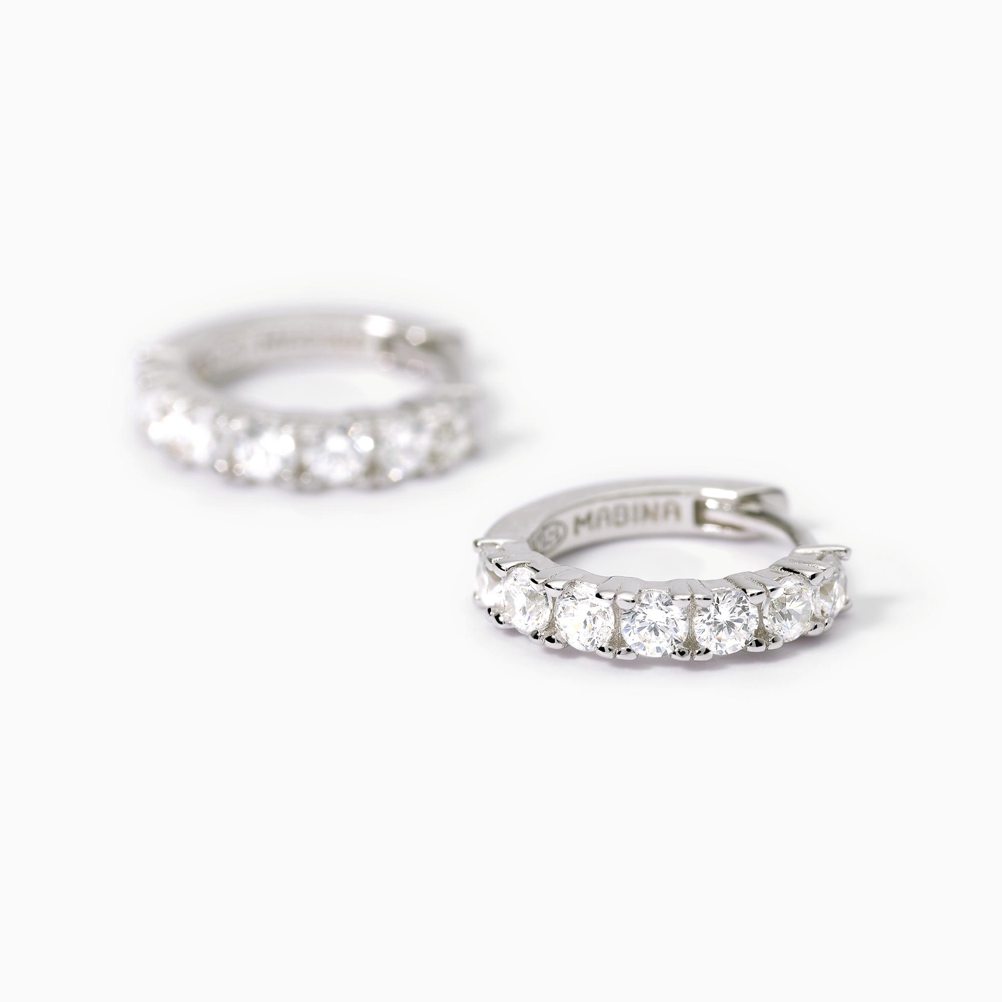 Orecchini a cerchio con zirconi SOIRÉE - View1