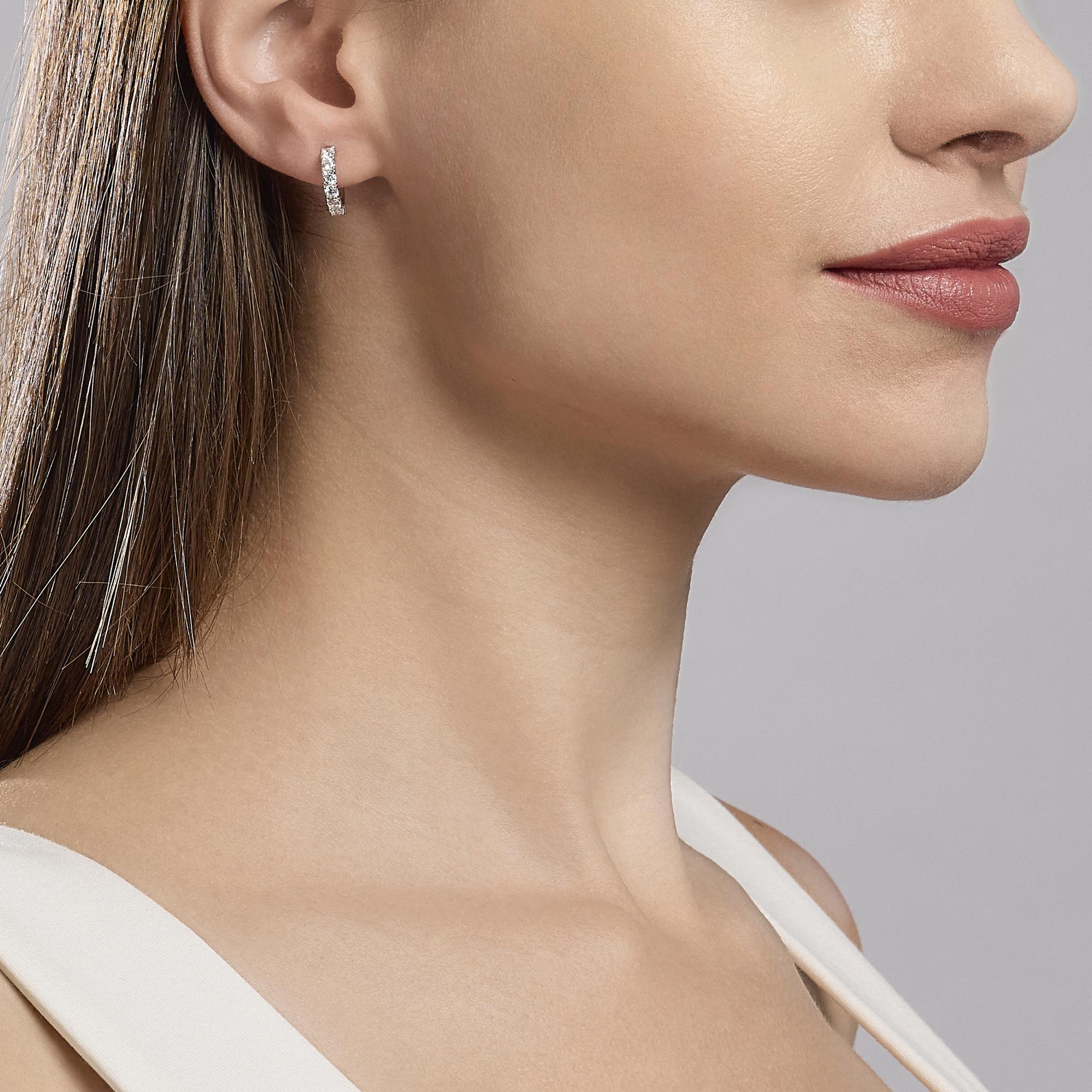 Orecchini a cerchio con zirconi SOIRÉE - View2