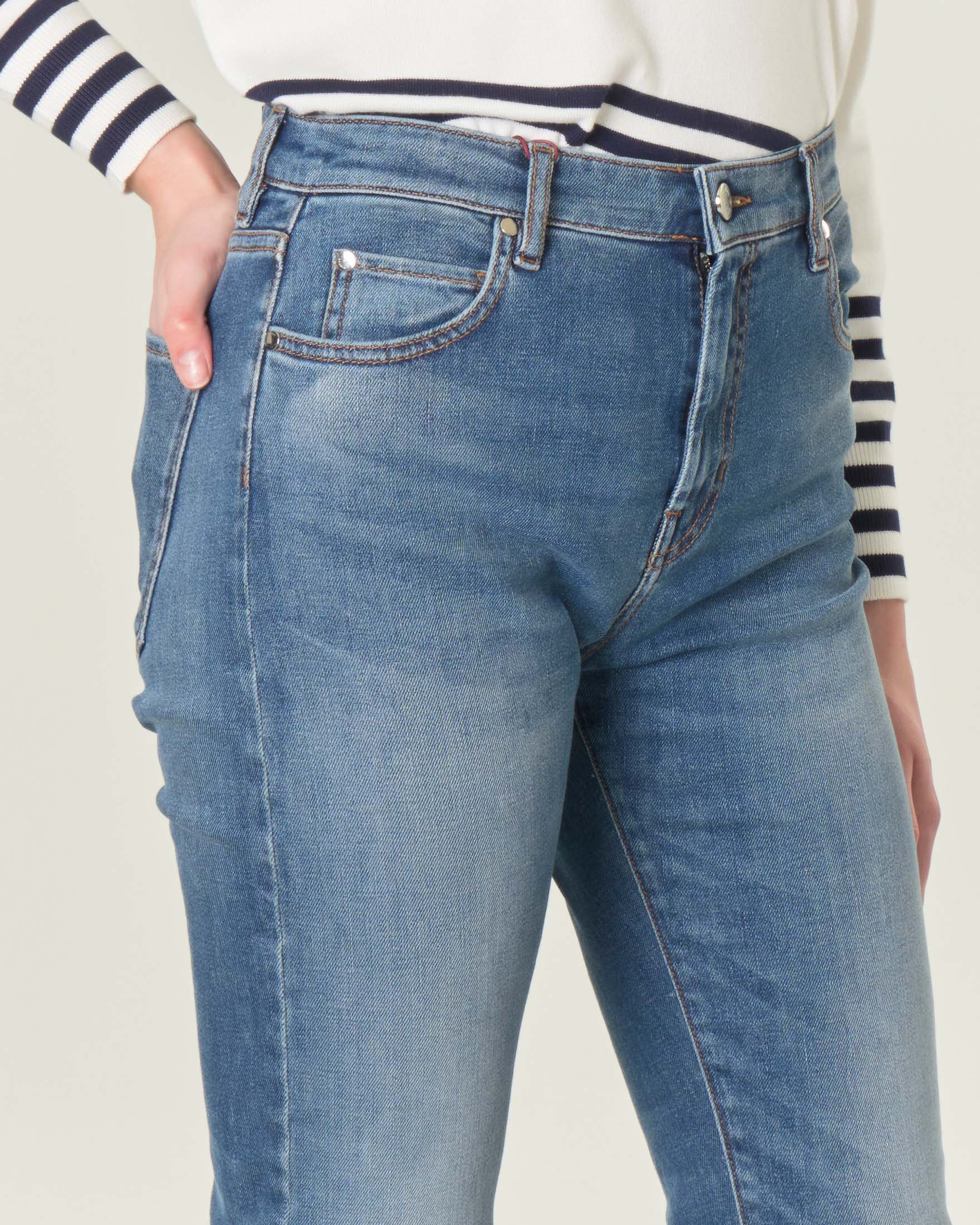 Jeans slim blu super stone washed in cotone stretch image