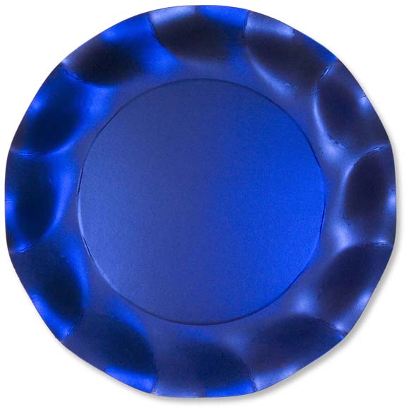 10 PIATTI MEDI PETALO Ø 24 BLU SATINATO