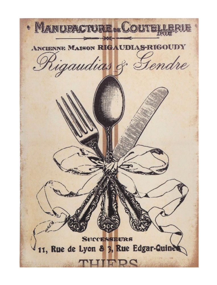 Quadro in Canvas con Posate 50x70  Nuvole di Stoffa