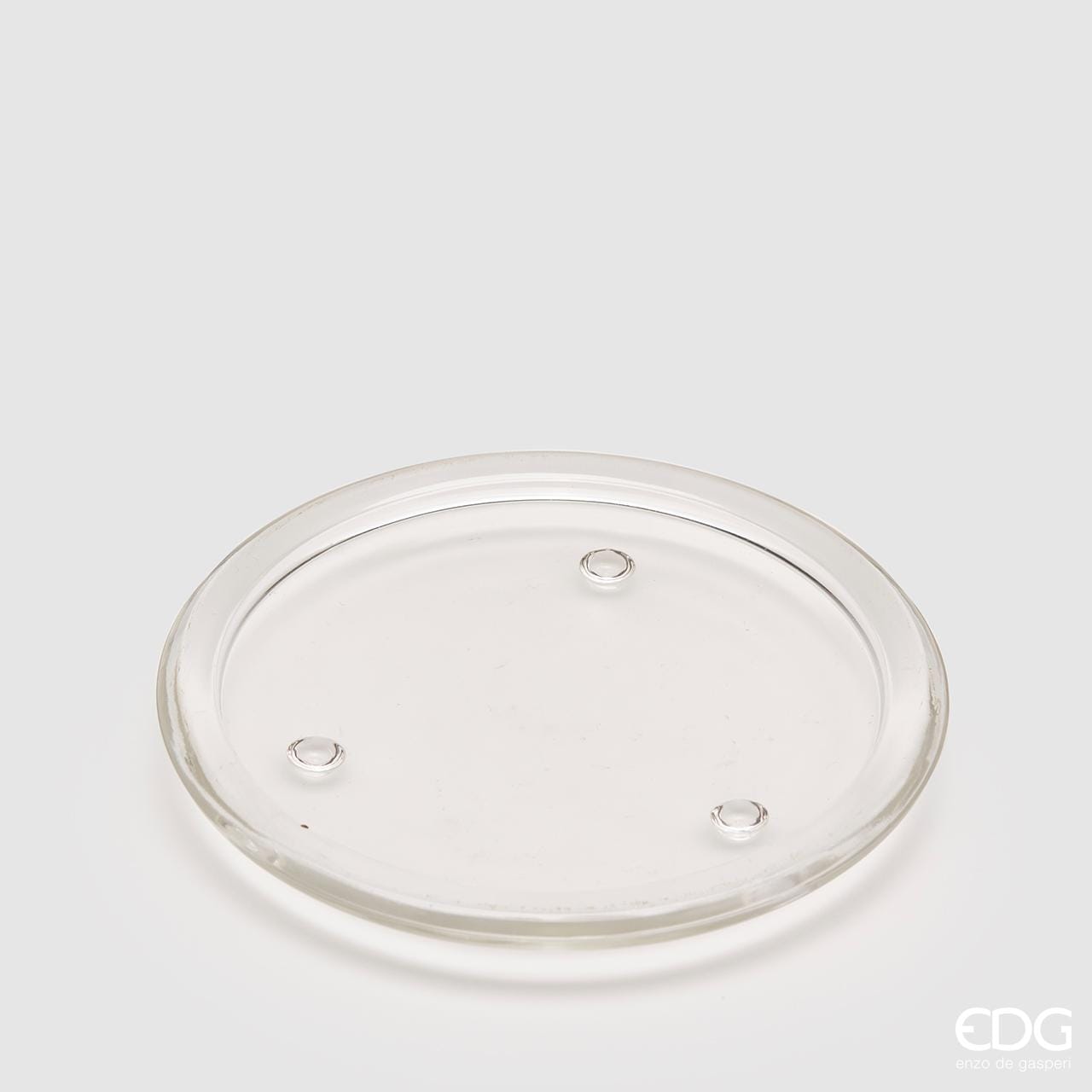 Portacandela in Vetro Rotondo con 3 Piedini d.16 Edg