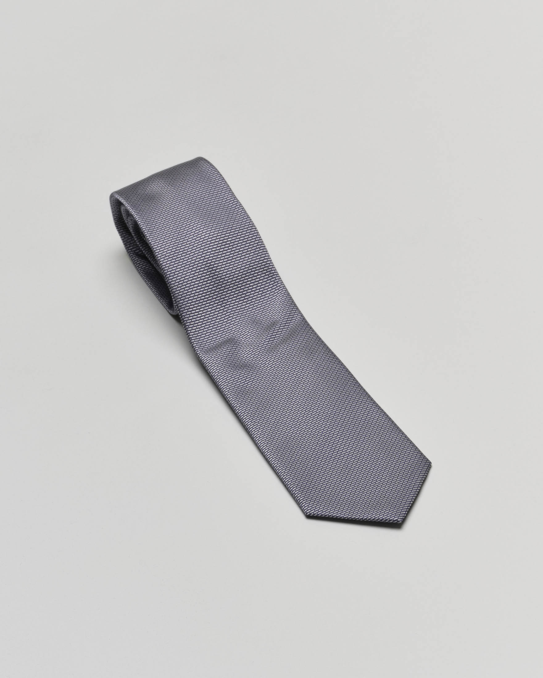 Cravatta In Seta Twill Grigio Chiaro