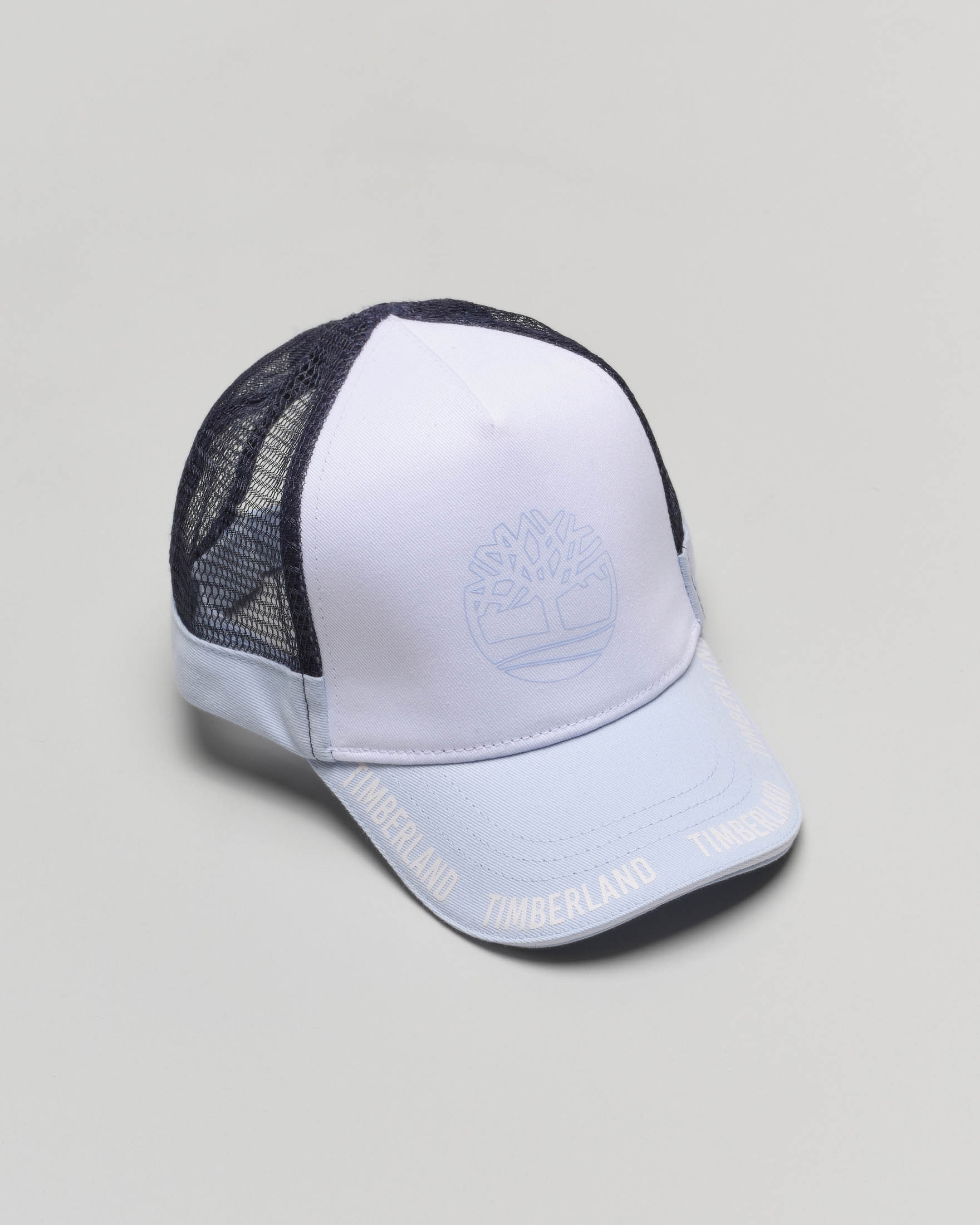Berretto trucker bianco con logo stampato