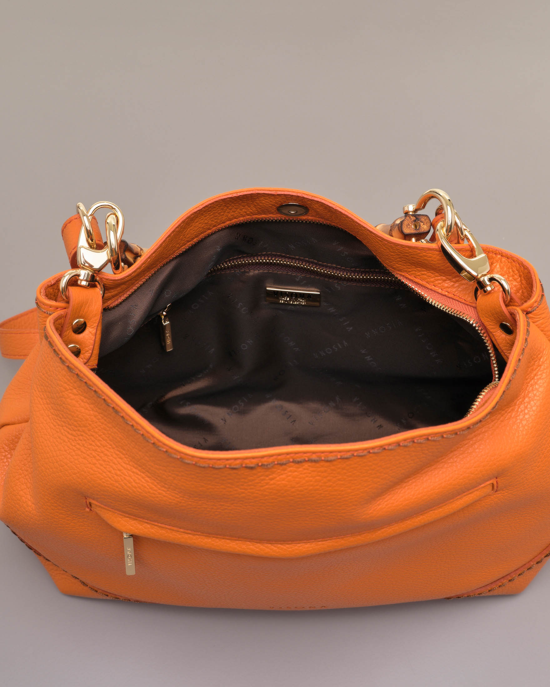 Borsa sale pelle arancione