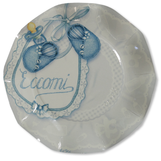 10 PIATTI PICCOLI Ø 21 ECCOMI CELESTE