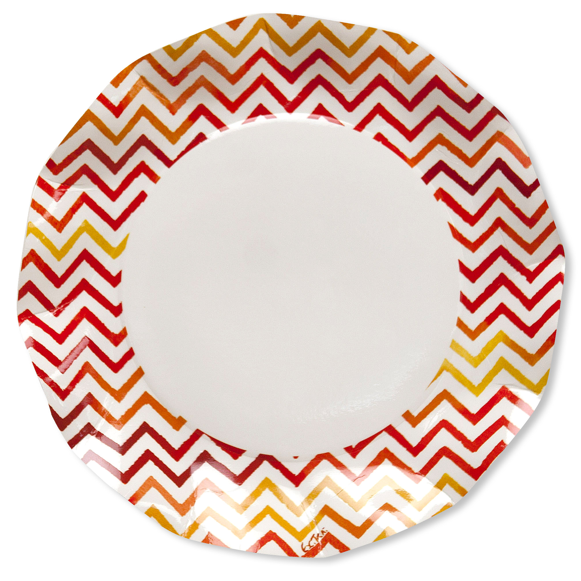 8 PIATTI GRANDI PETALO Ø 27 CHEVRON ROSSO
