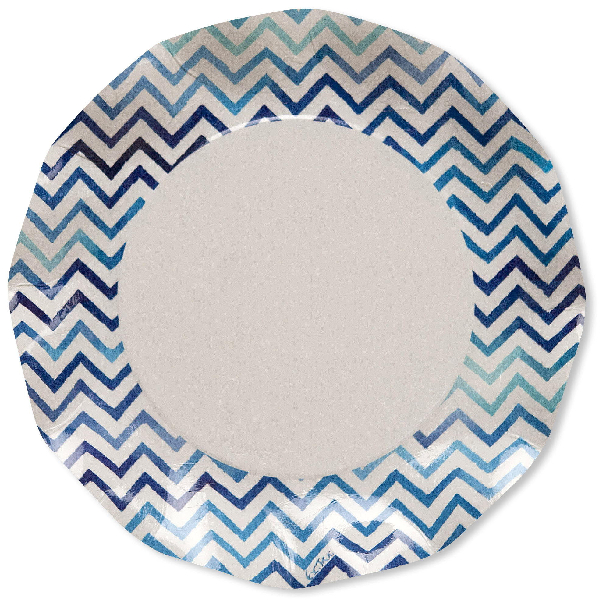 8 PIATTI GRANDI PETALO Ø 27 CHEVRON BLU