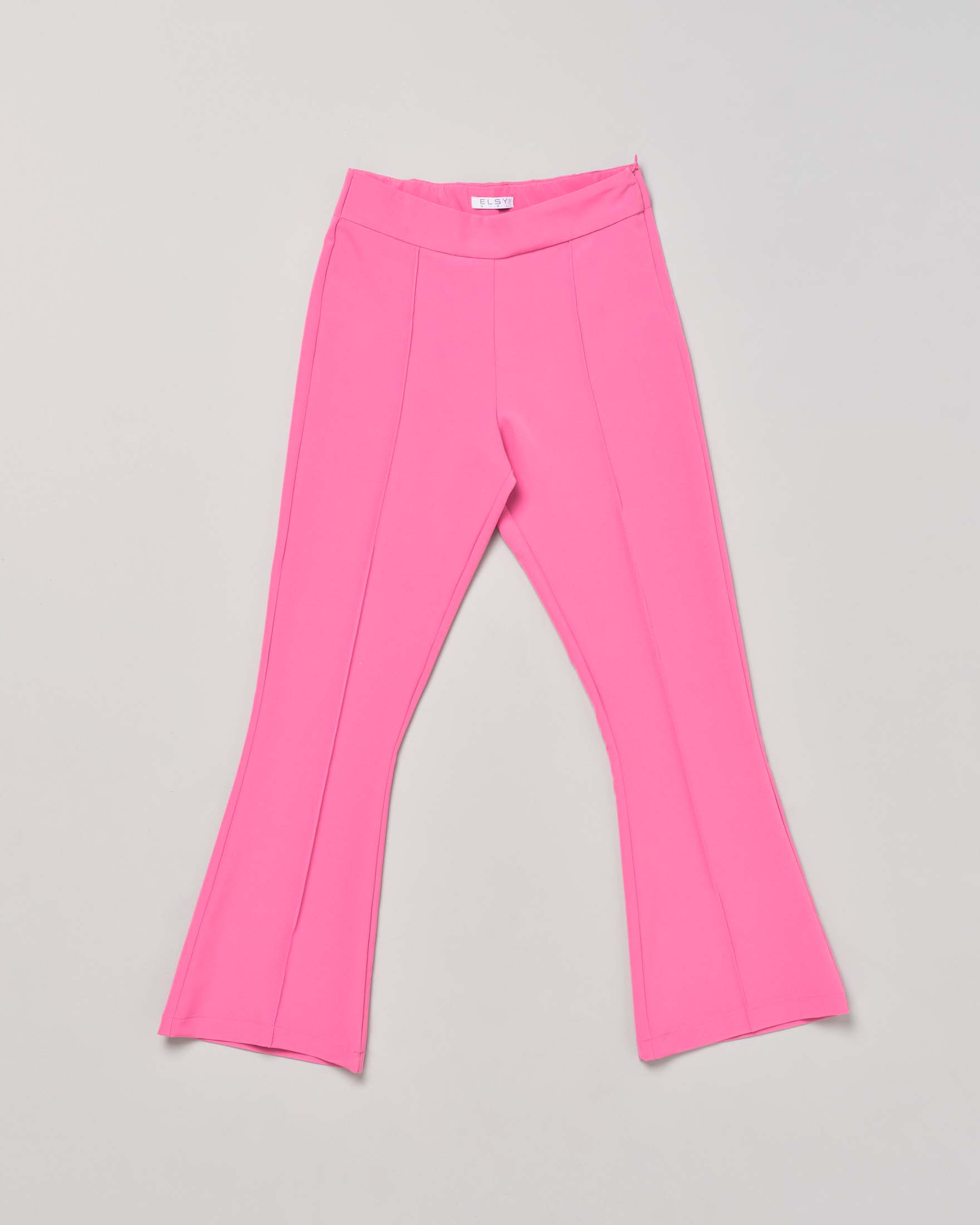 Pantalone fucsia a trombetta in cady stretch 40-44