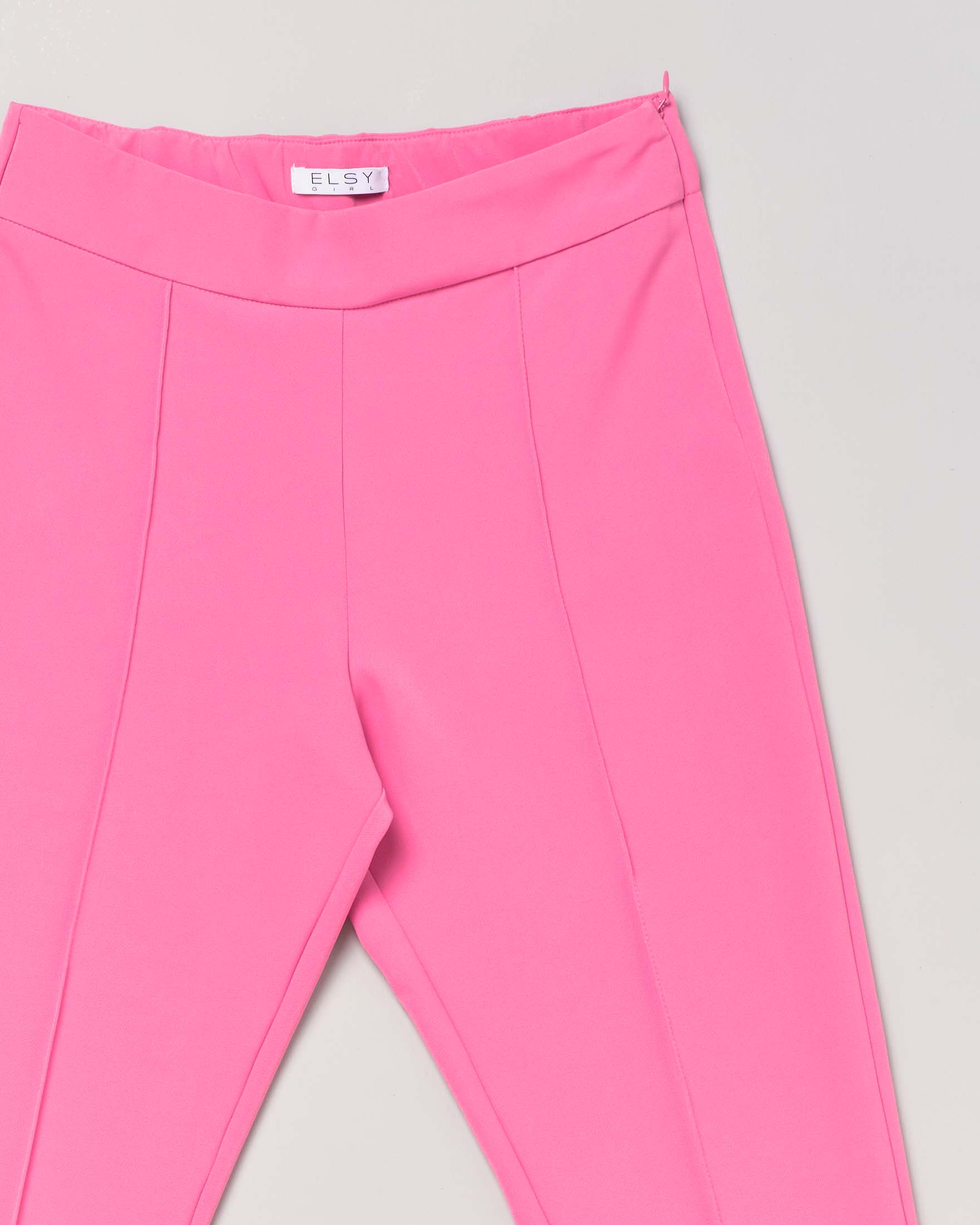 Pantalone fucsia a trombetta in cady stretch 40-44 image