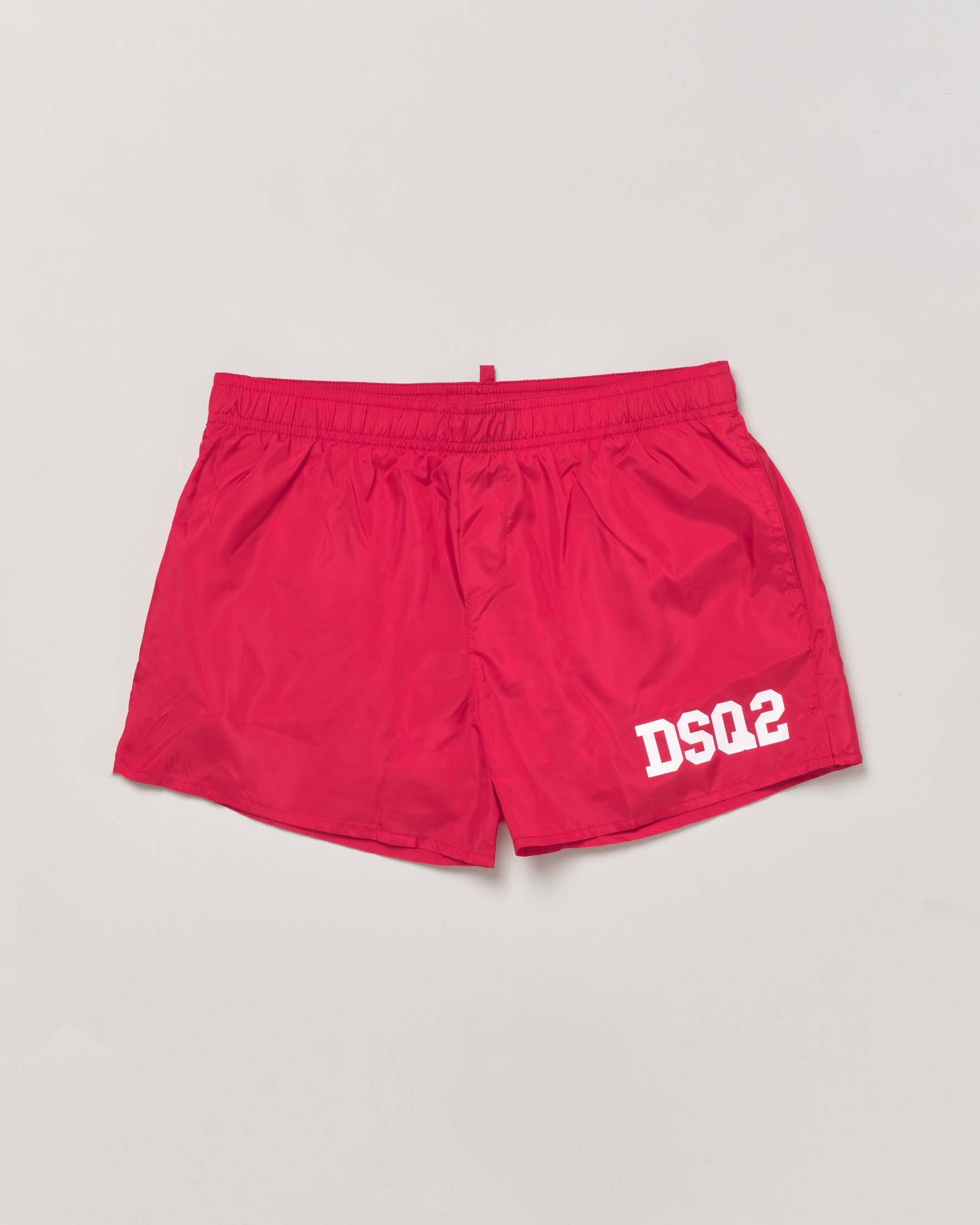Boxer mare rosso Dsquared2 con stampa logo monogramma bianca