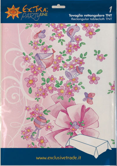 1 TOVAGLIA TNT CM.140x240 BATTESIMO ROSA