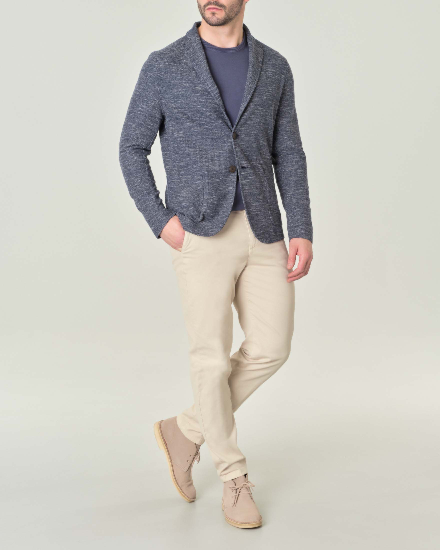 Giacca maglia Paul Baker blu indaco effetto melange