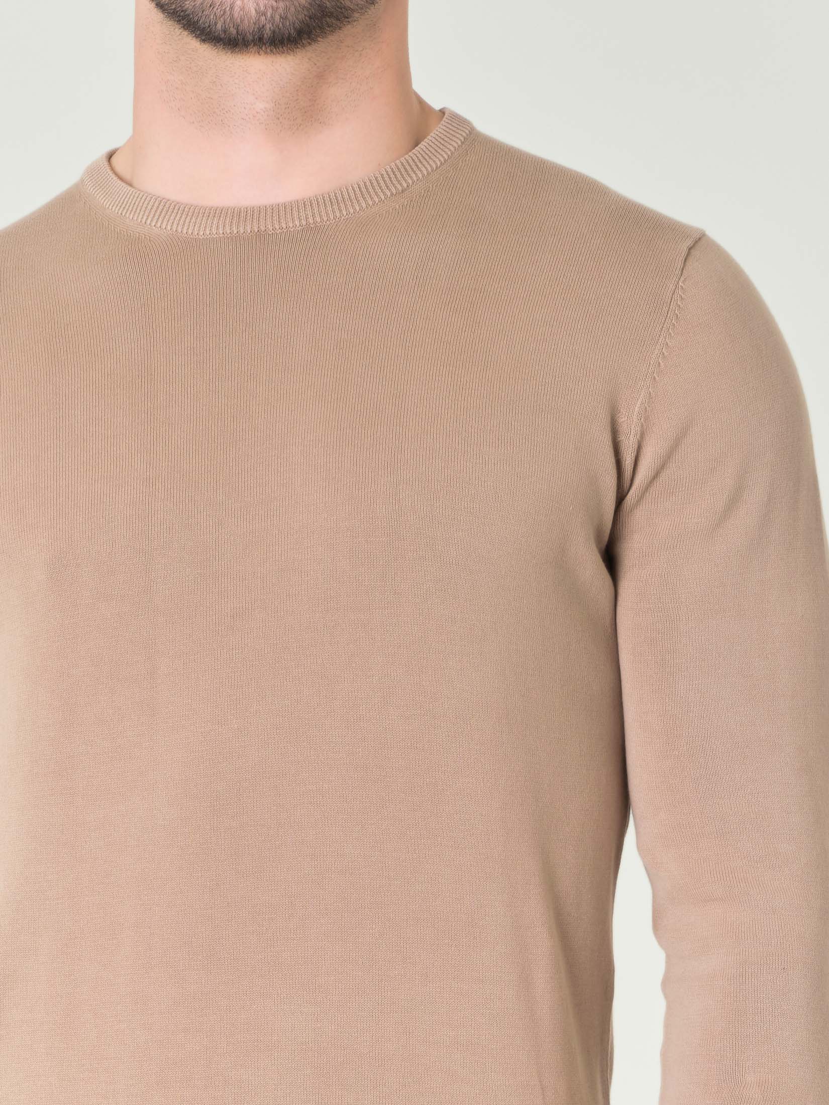 Maglia girocollo sabbia Paul Baker in puro cotone image