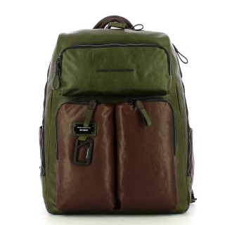 Piquadro ZAINO PORTA COMPUTER CON CAVO ANTIFURTO VETM VERDE/TESTA DI MORO CA3349AP