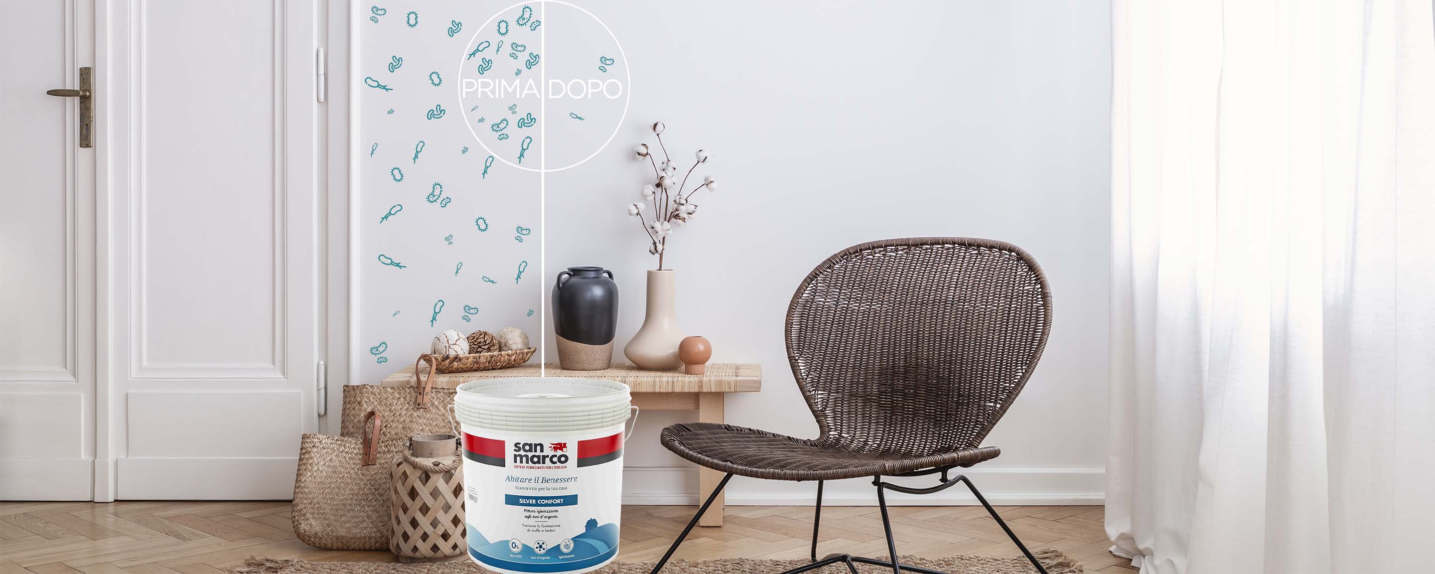 Silver Confort, the sanitizing and antibacterial silver-ion paint