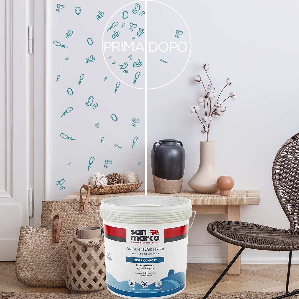 Silver Confort, the sanitizing and antibacterial silver-ion paint