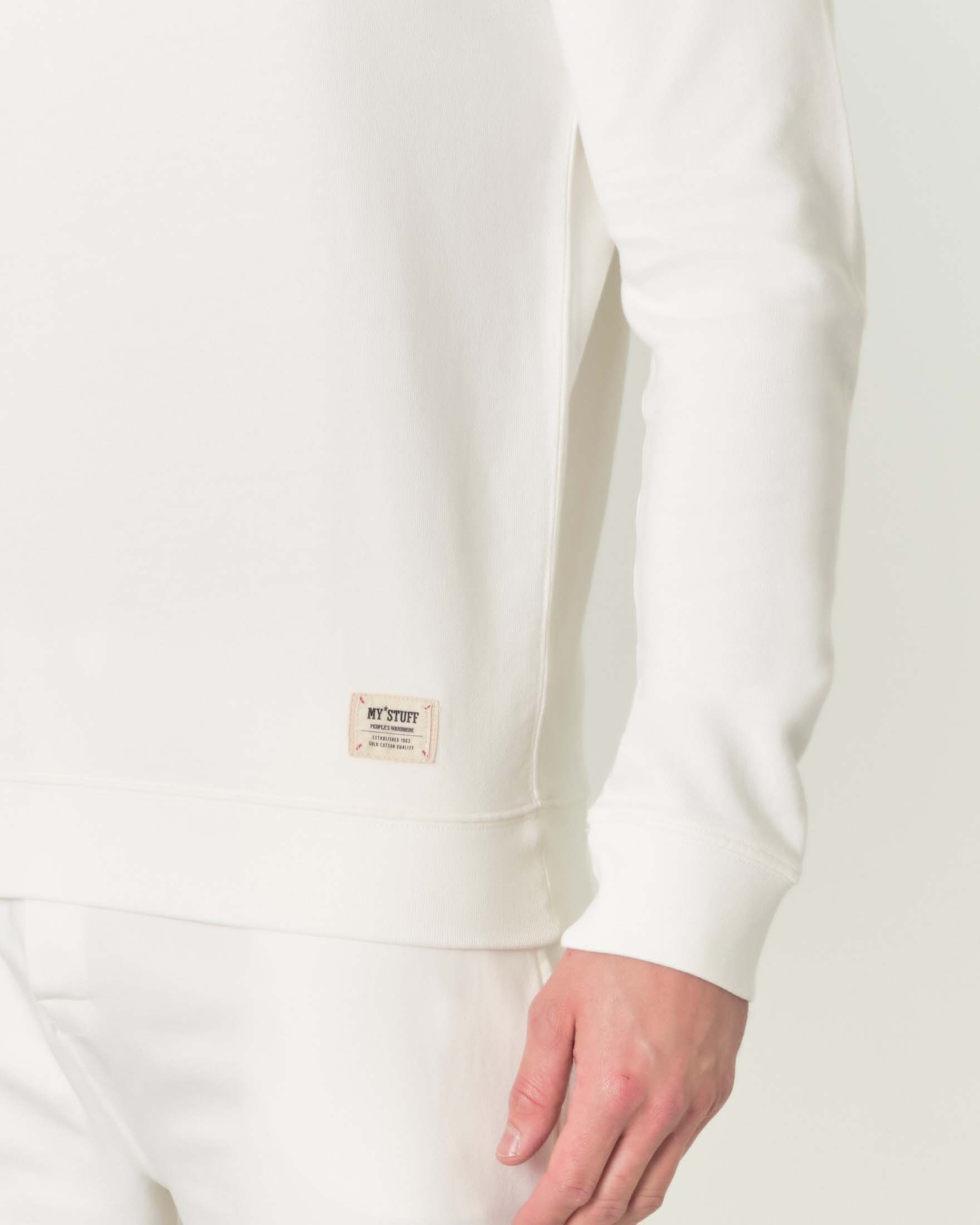 Felpa bianca girocollo in pima cotton peruviano image