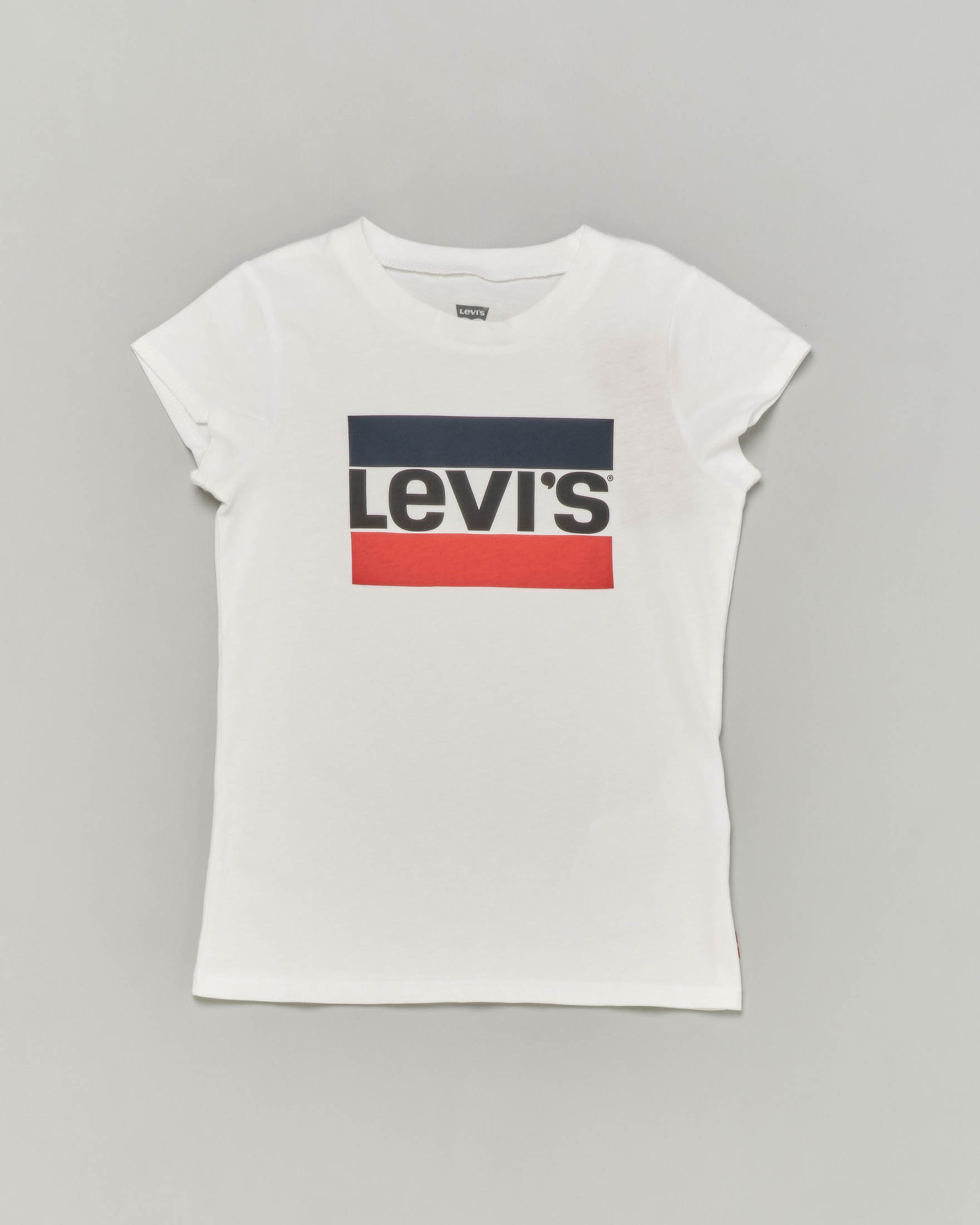 T-shirt bianca mezza manica con logo heroel tricolore 2-8 anni