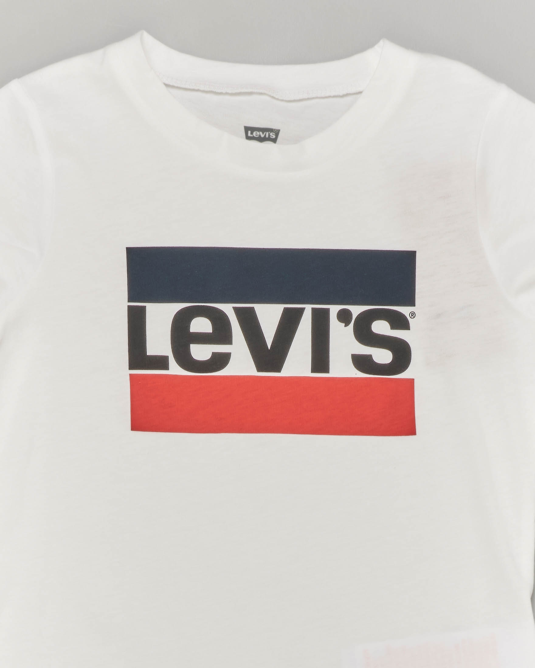 T-shirt bianca mezza manica con logo heroel tricolore 2-8 anni image