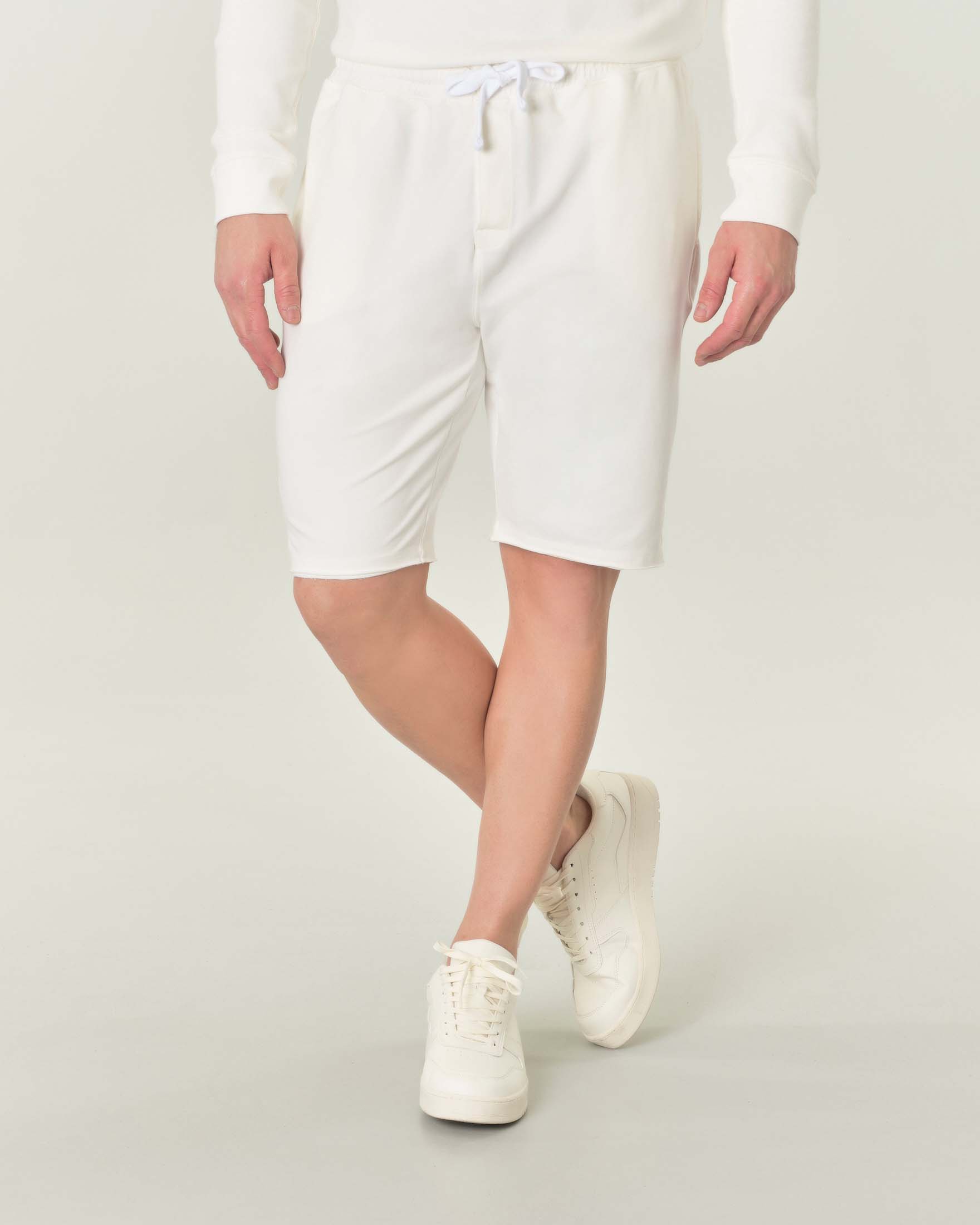 Bermuda bianco in pima cotton peruviano bielastico