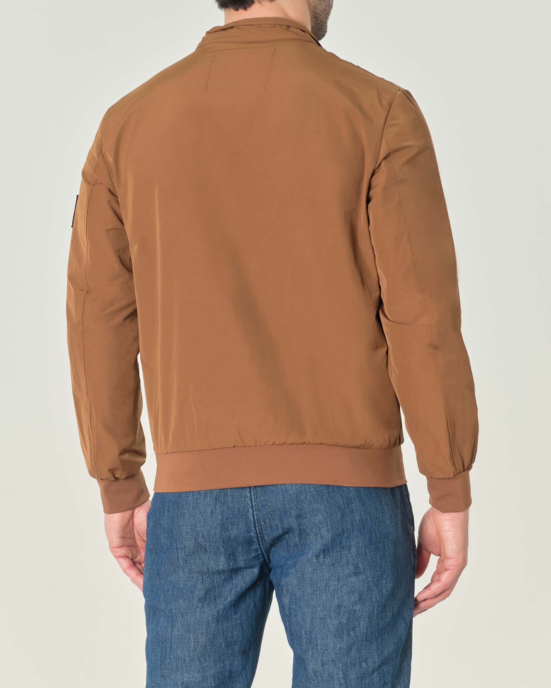 Giubbino cammello in misto cotone con maxi tasche