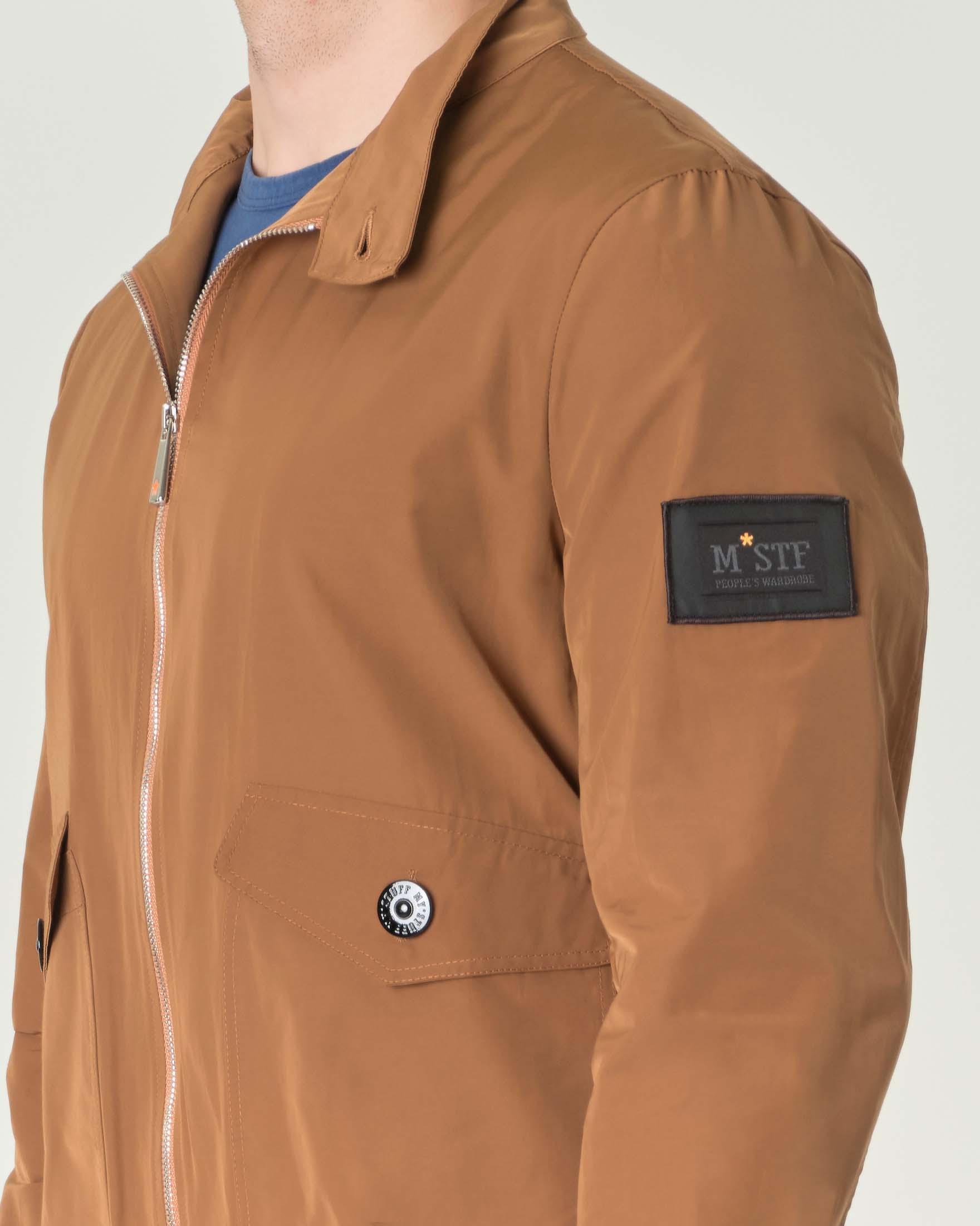 Giubbino cammello in misto cotone con maxi tasche