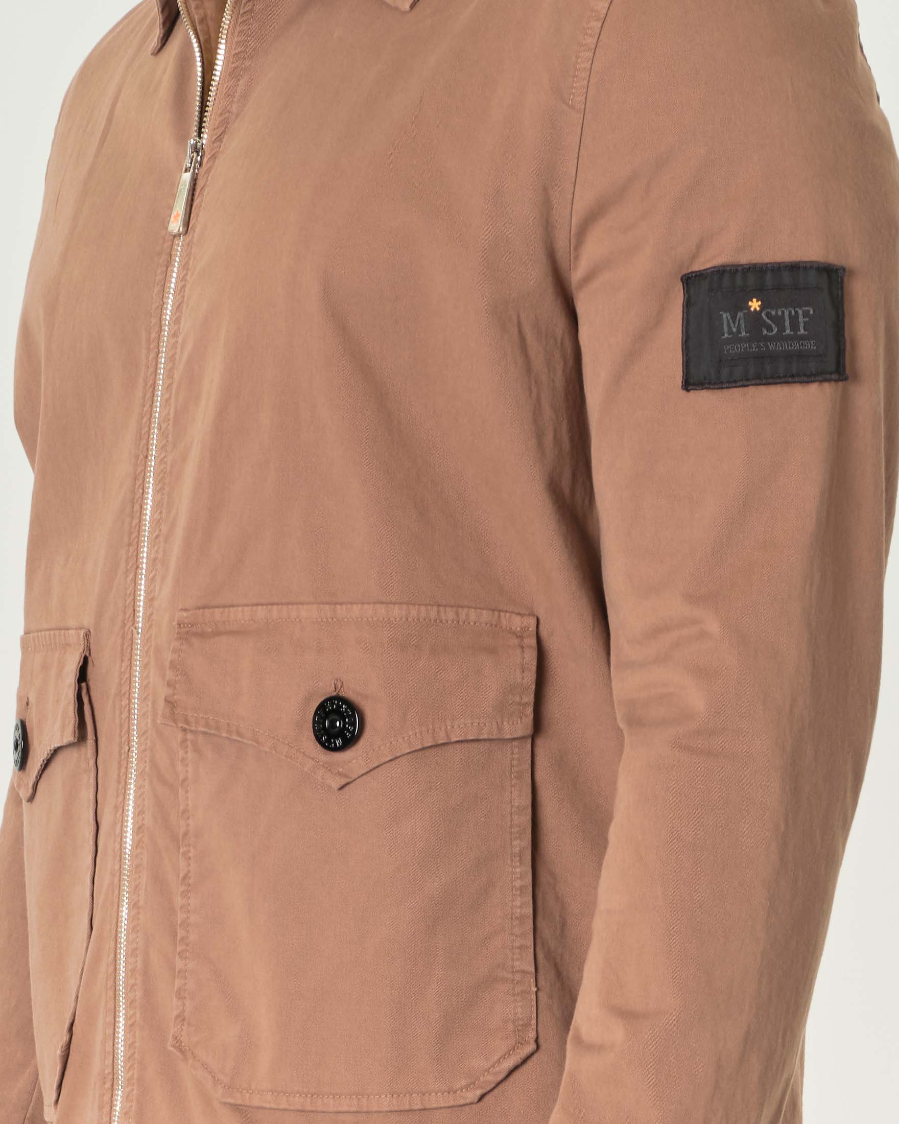 Giubbino cammello in cotone stretch con maxi tasche e collo a camicia image