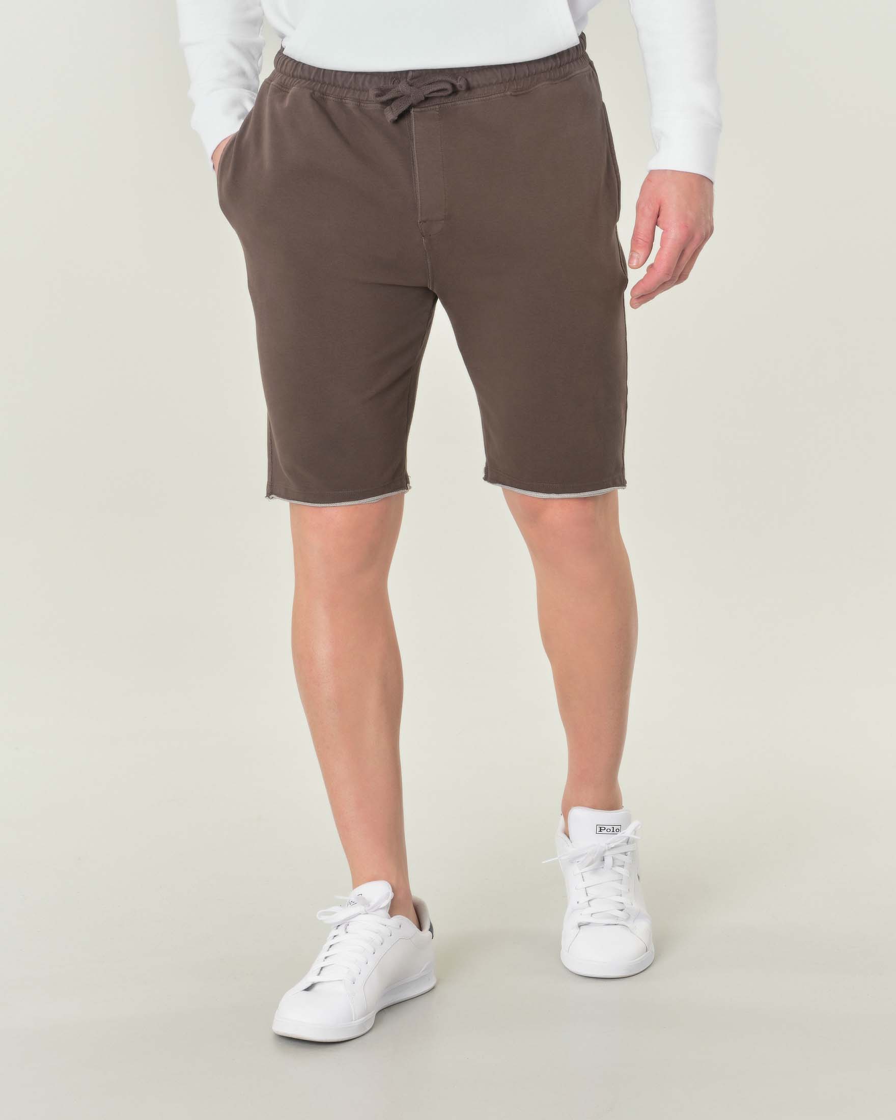 Bermuda marrone in pima cotton peruviano bielastico