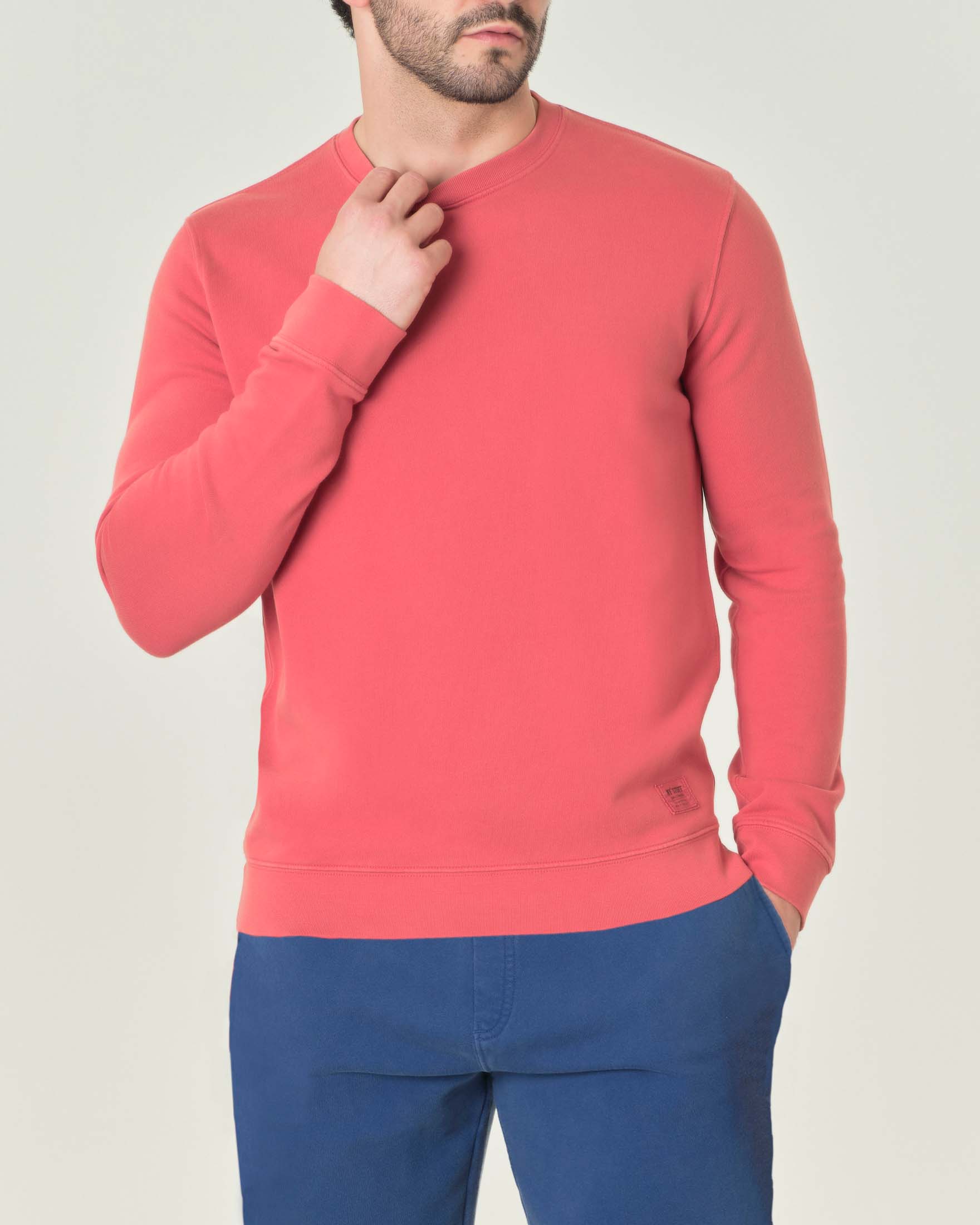 Felpa fucsia girocollo in pima cotton peruviano