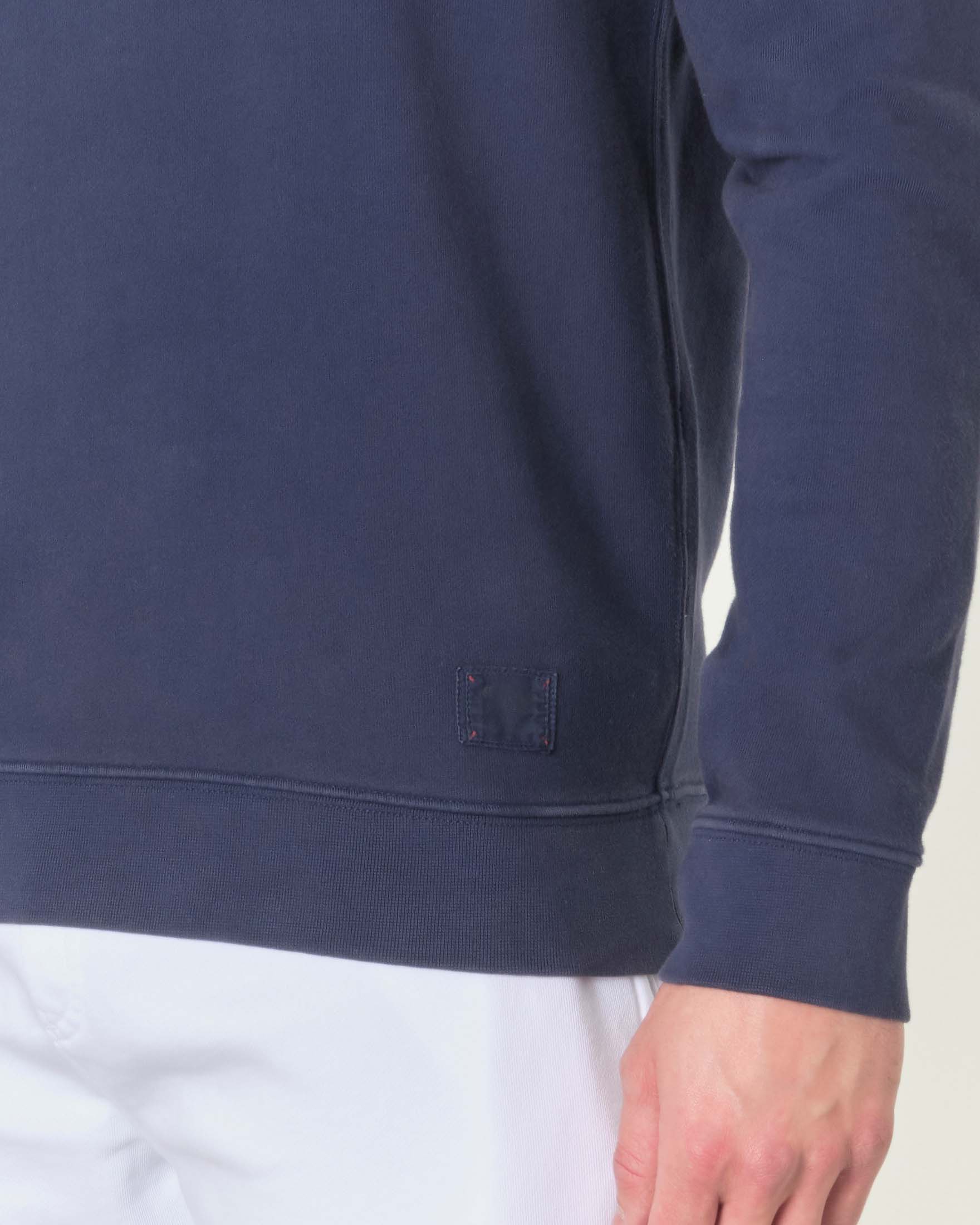 Felpa blu girocollo in pima cotton peruviano image