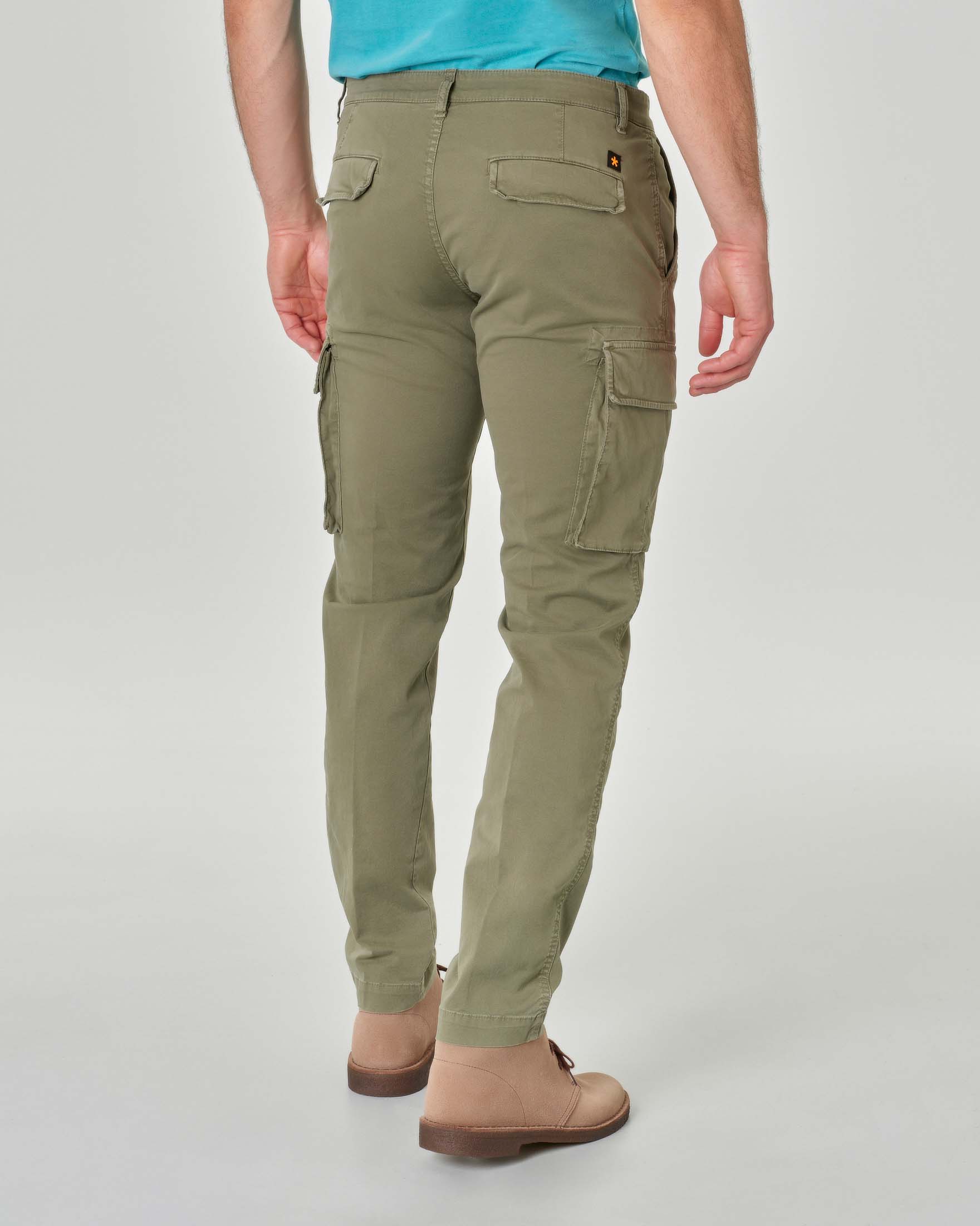 Pantaloni cargo in twill Donna, Verde