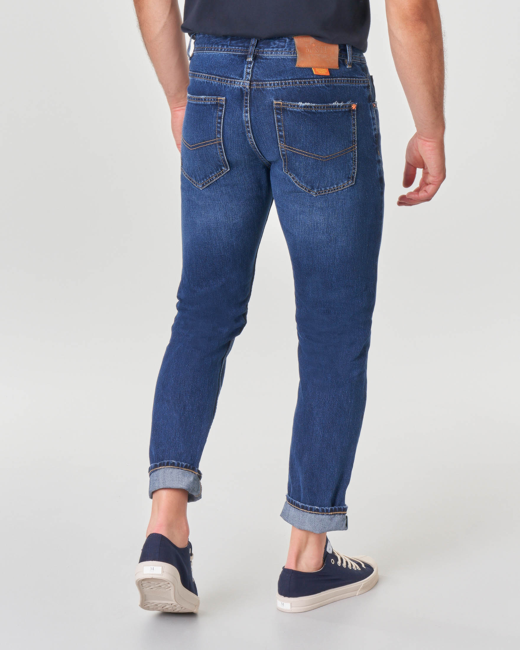 Donna Jeans Larghi A Vita Bassa Con Lavaggio Medio E Ricamo Hibiscus - Foto 12