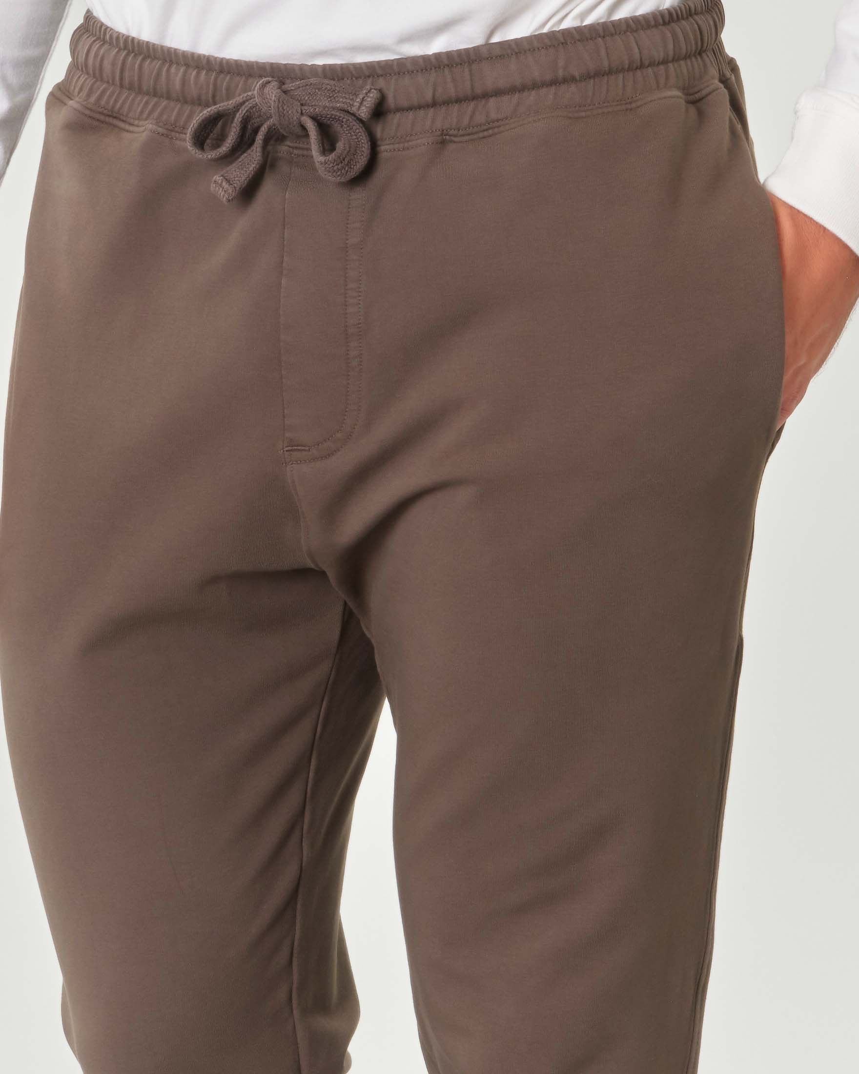 Pantalone marrone in felpa di cotone stretch image