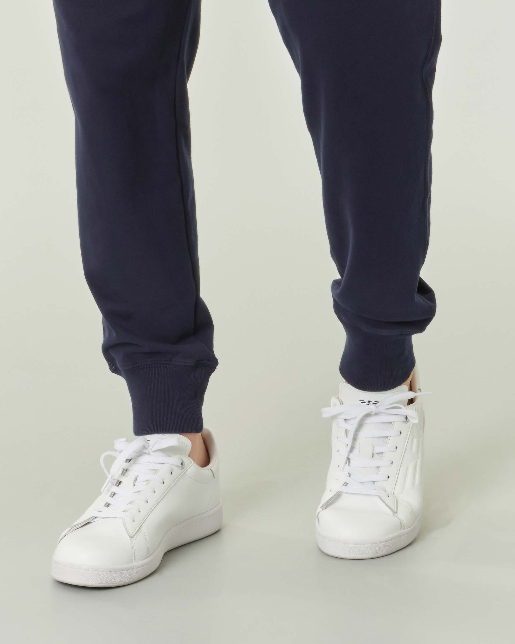Pantalone blu in felpa di cotone stretch con taschino image