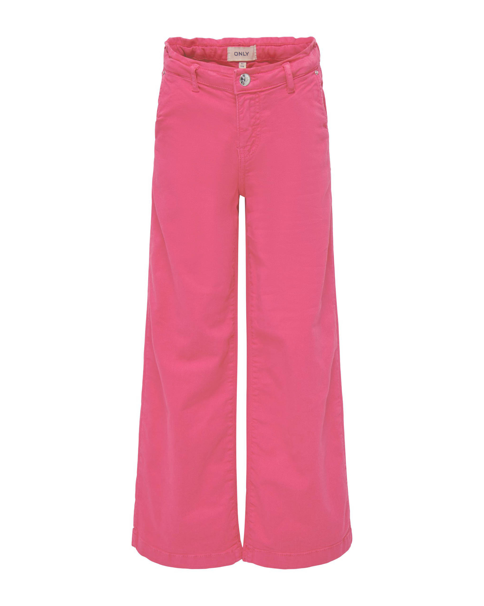 Pantaloni palazzo fucsia in bull di cotone cinque tasche 8-14 anni