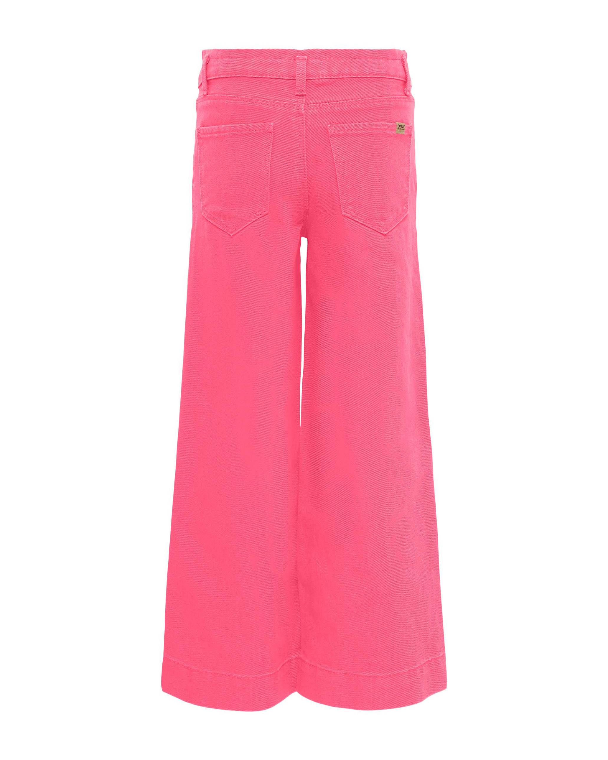 Pantaloni palazzo fucsia in bull di cotone cinque tasche 8-14 anni image