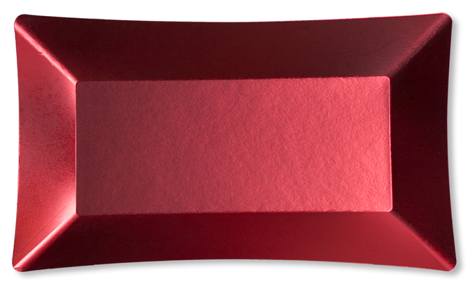 50 PIATTI RETTANGOLARE WASABI CM 24,5X14,5 ROSSO SATINATO