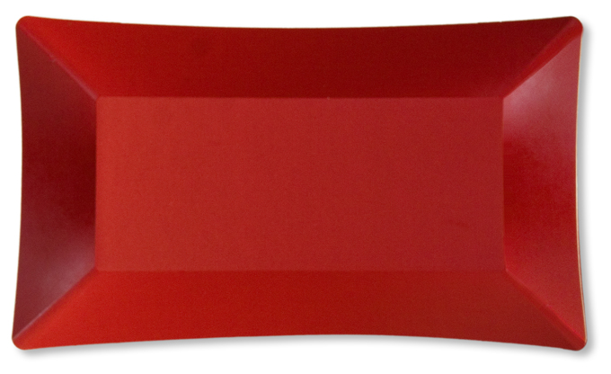 8 PIATTI RETTANGOLARE WASABI CM 24,5X14,5 ROSSO OPACO