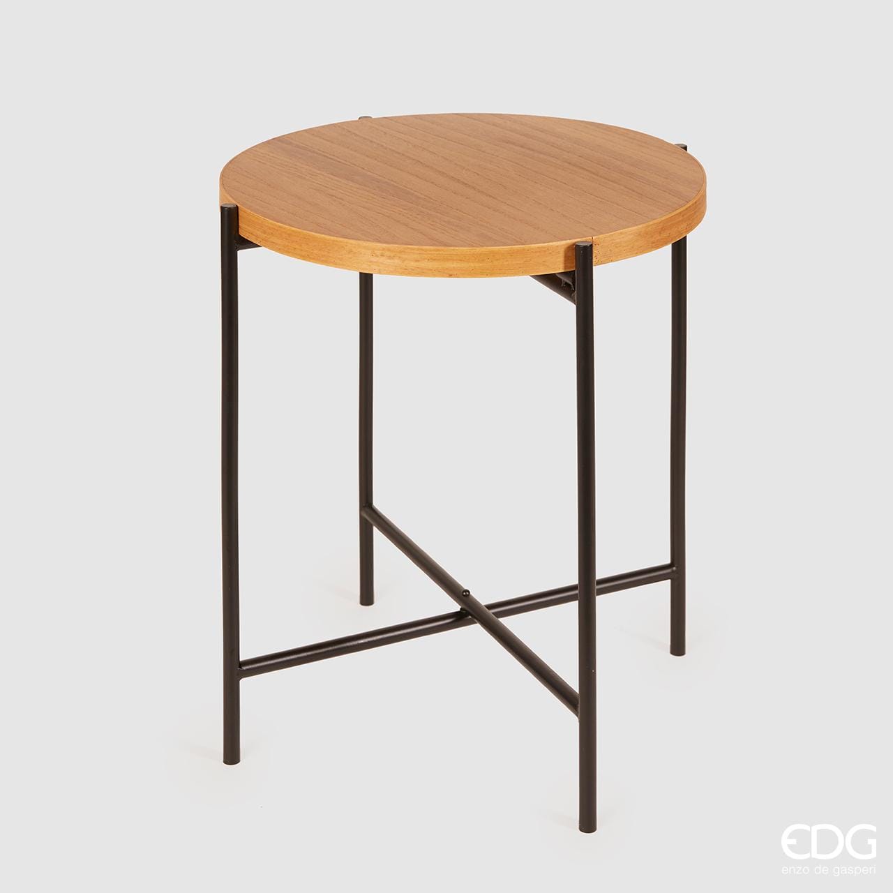 Tavolino in Legno+Metal d.48 h.53 Edg