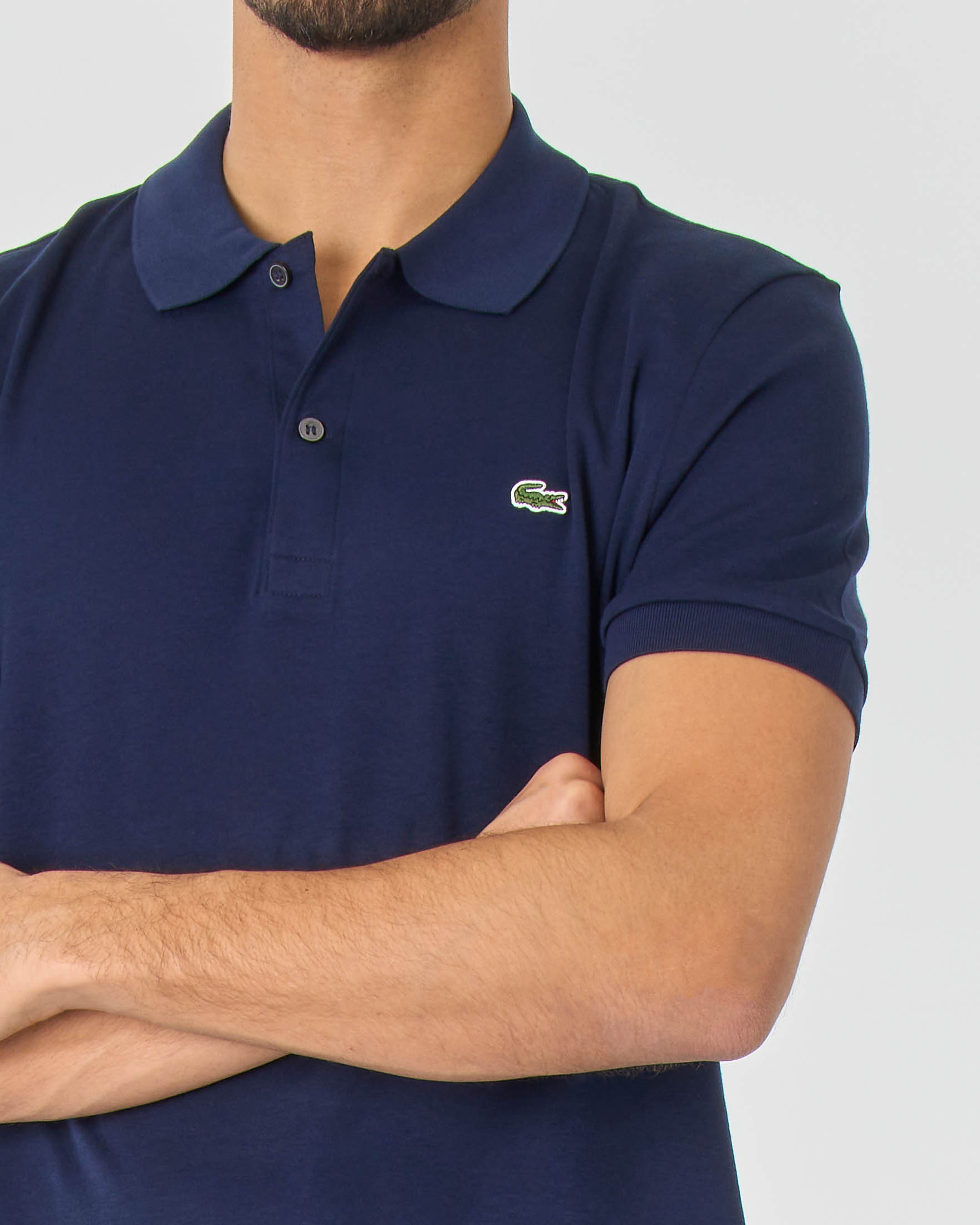 Polo Lacoste blu in jersey leggero image