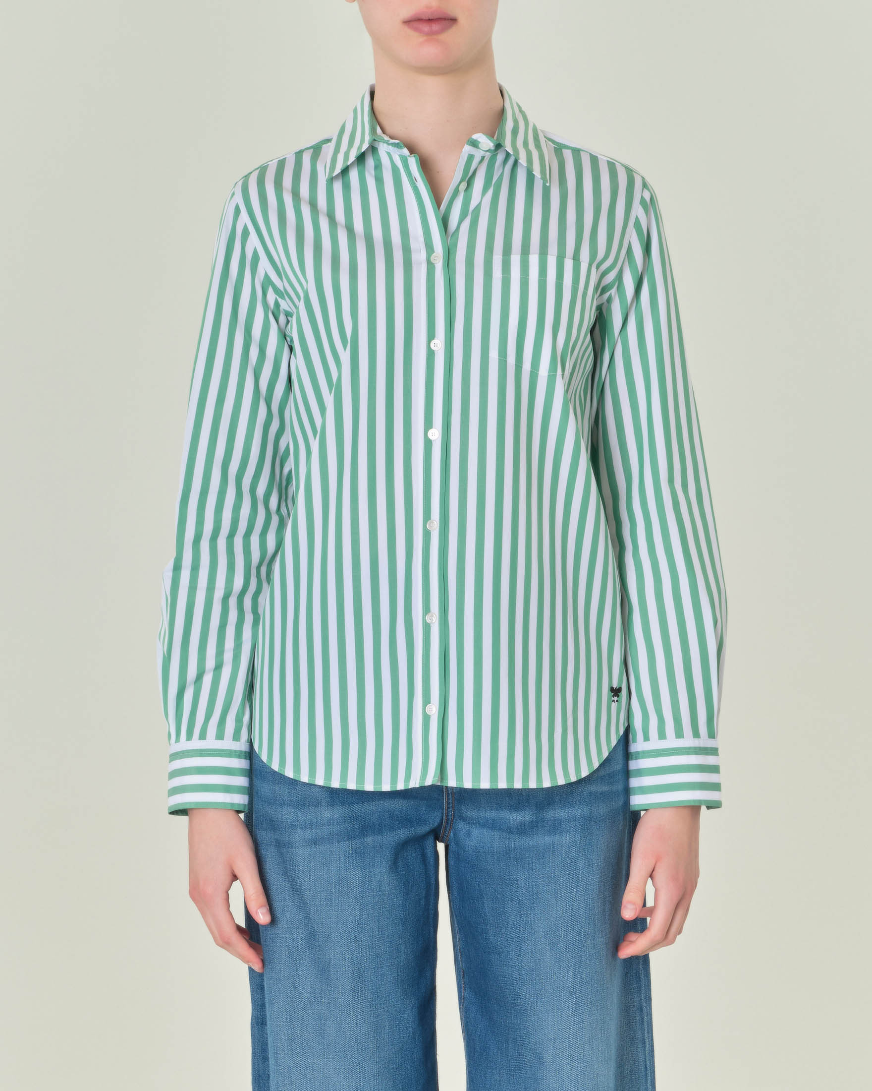 Camicia bianca con hot sale strisce blu