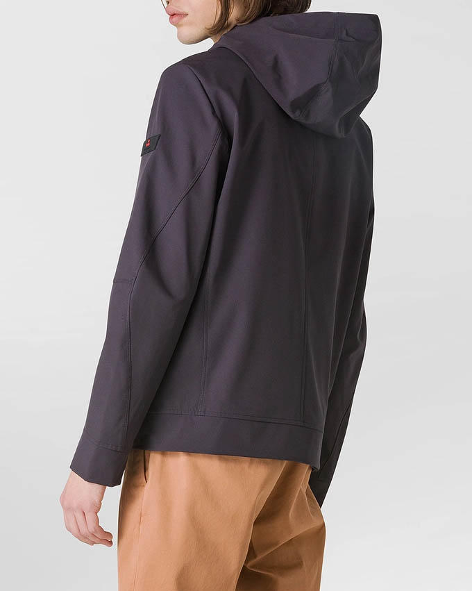 Giubbino Lembata blu in tessuto tecnico stretch con cappuccio image