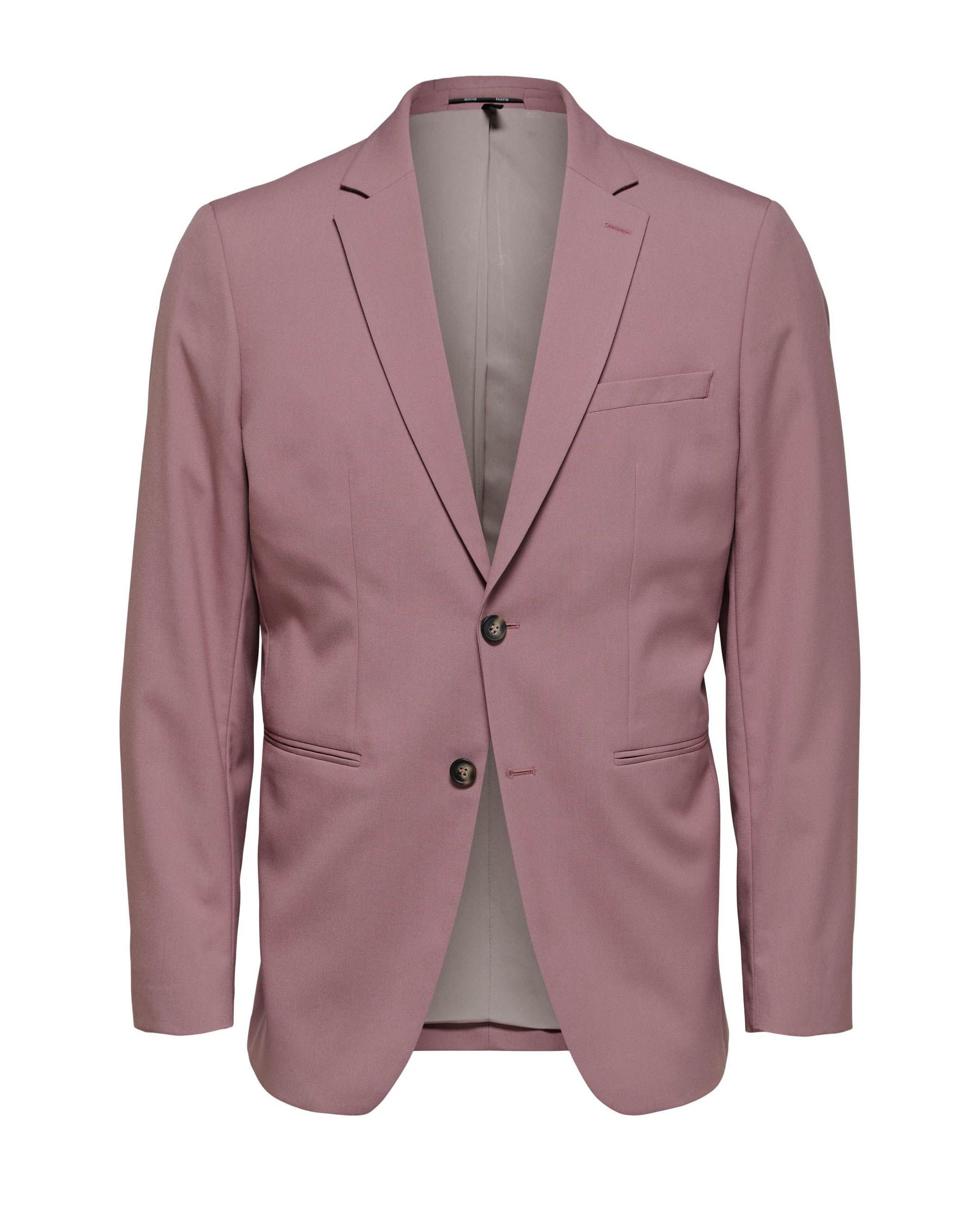 Blazer rosa in tela di misto viscosa stretch con tasche a filetto ai fianchi