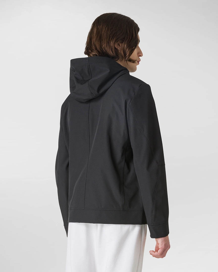 Giubbino Lembata nero in tessuto tecnico stretch con cappuccio image