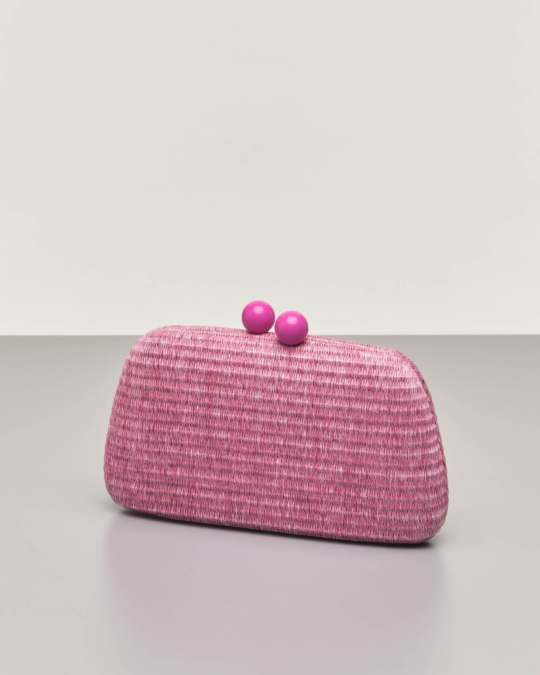 Twenty Fourhaitch pochette clutch rettangolare donna con tracolla in catena  fine e strass fucsia