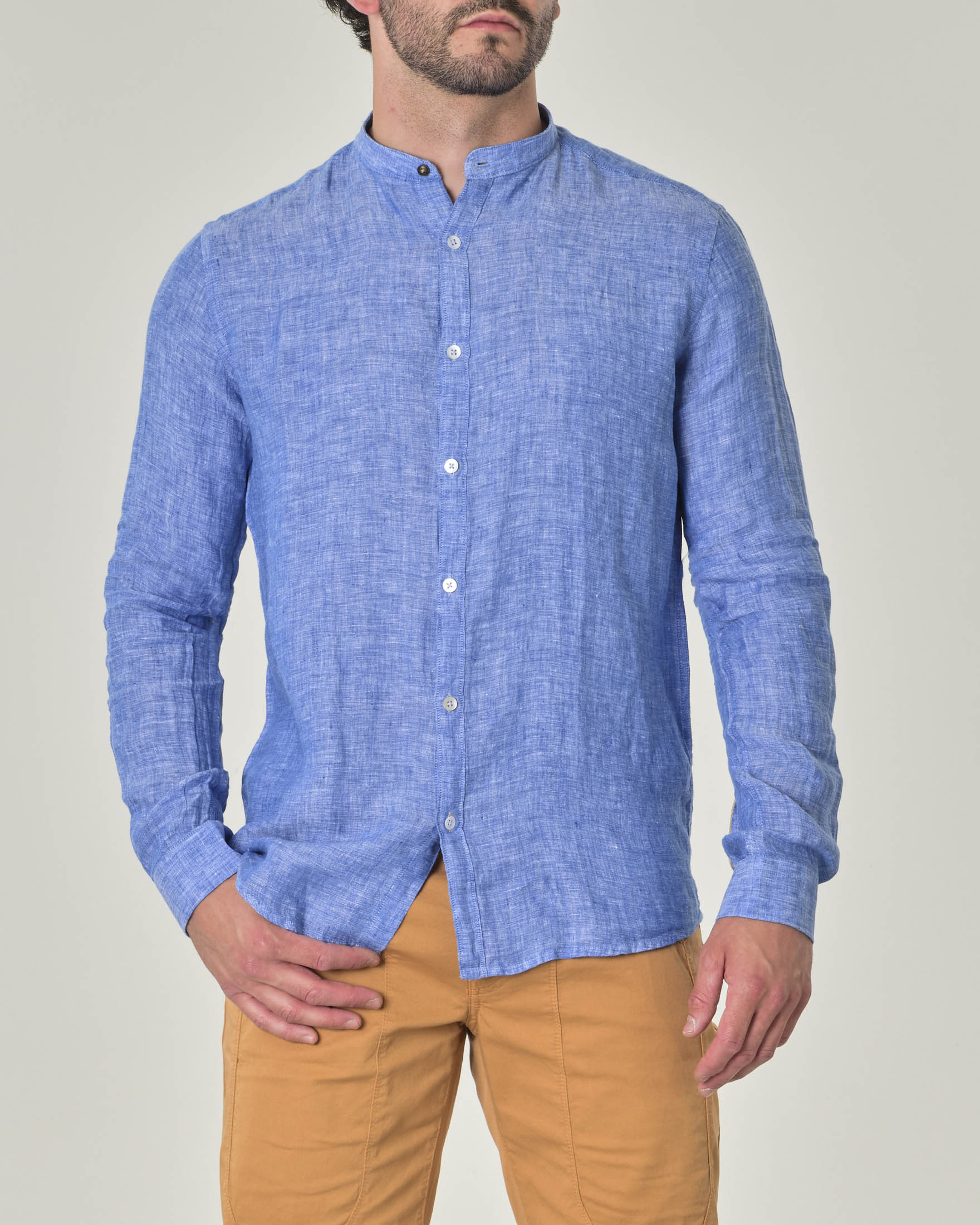 Camicia con sale colletto alla coreana