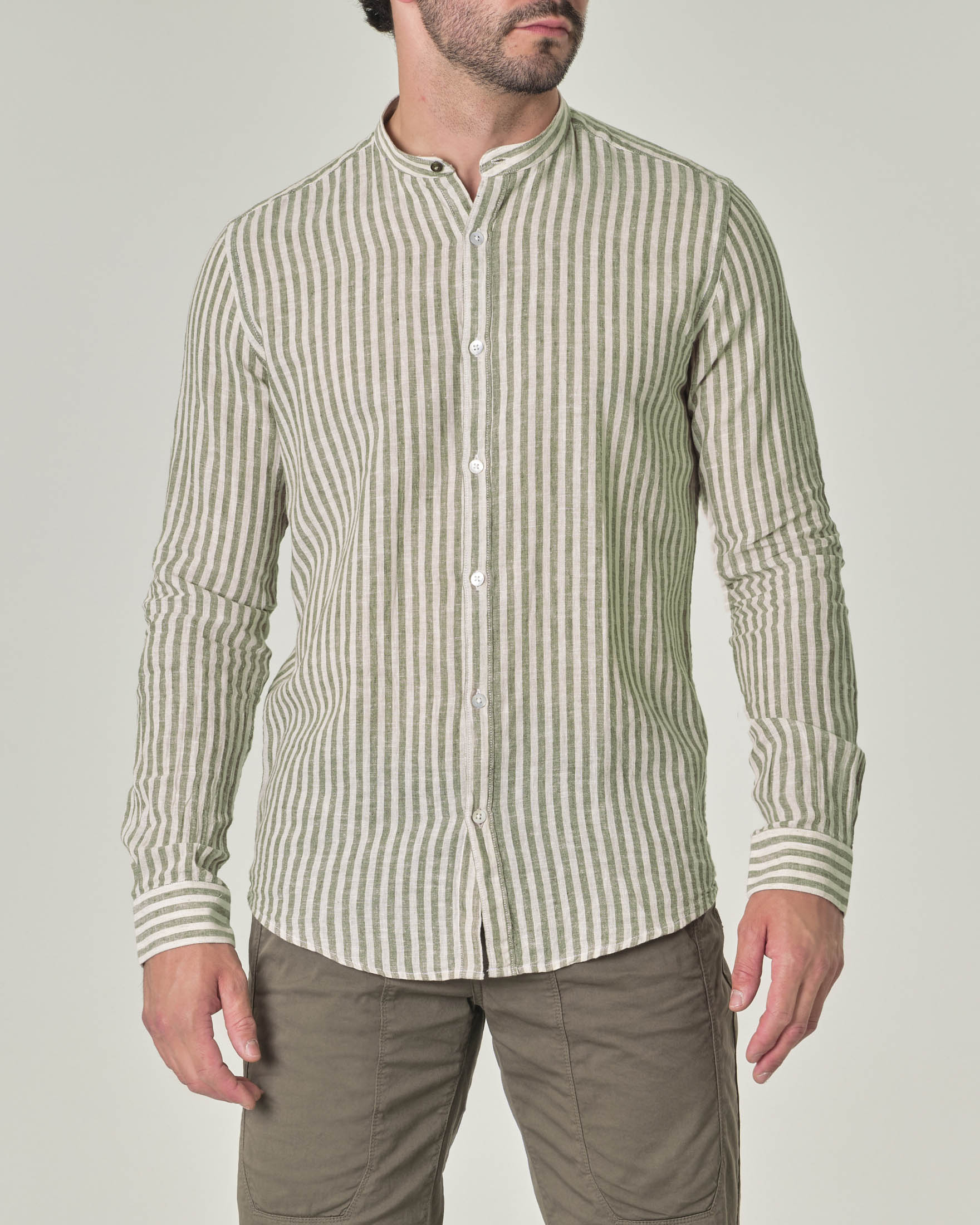 Camicia lino verde on sale militare