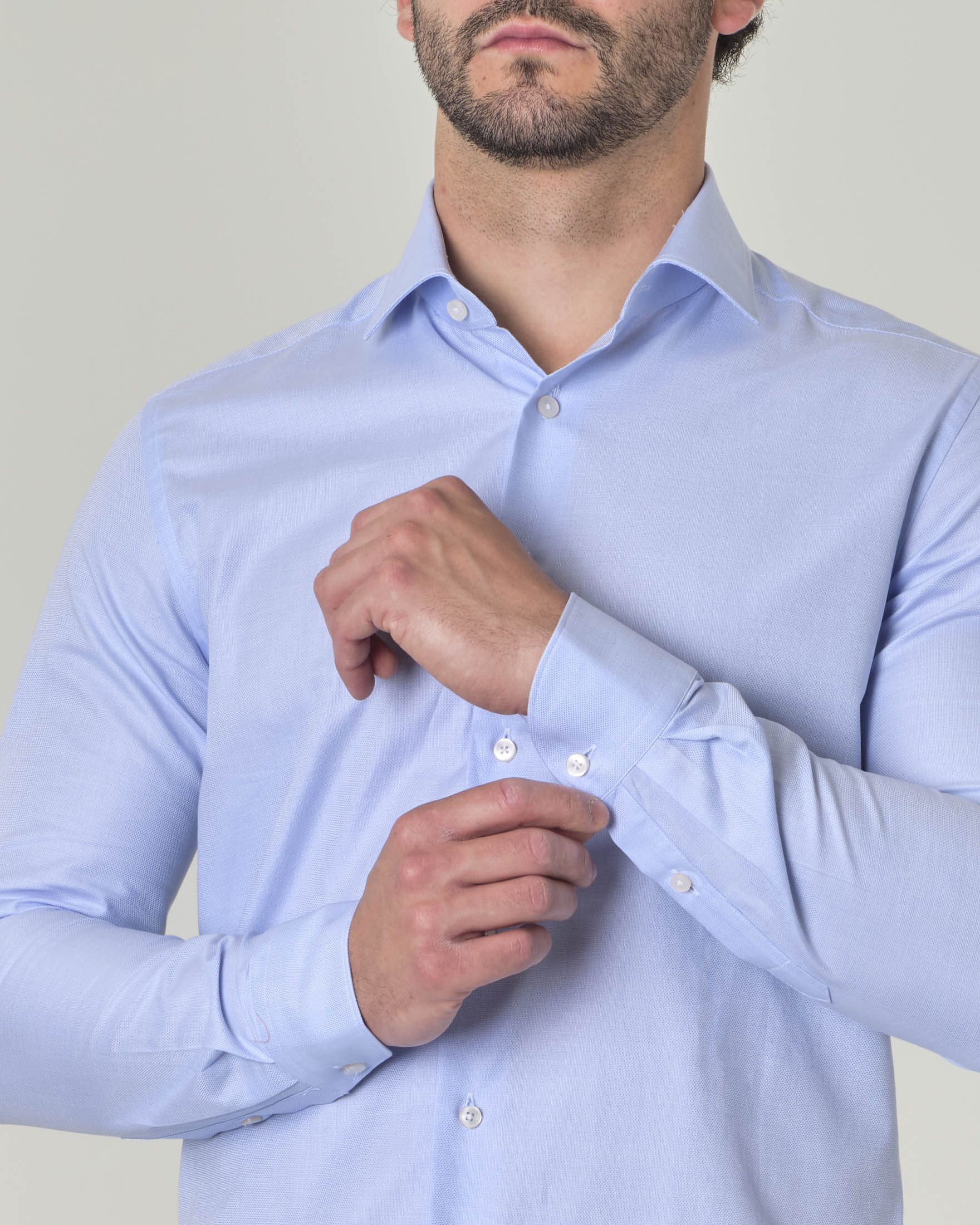 Maglia Donna Maniche Lunghe In Cotone - Colletto Camicia E Scollo A V - Stile Casual Elegante Per Autunno/Inverno - Foto 4