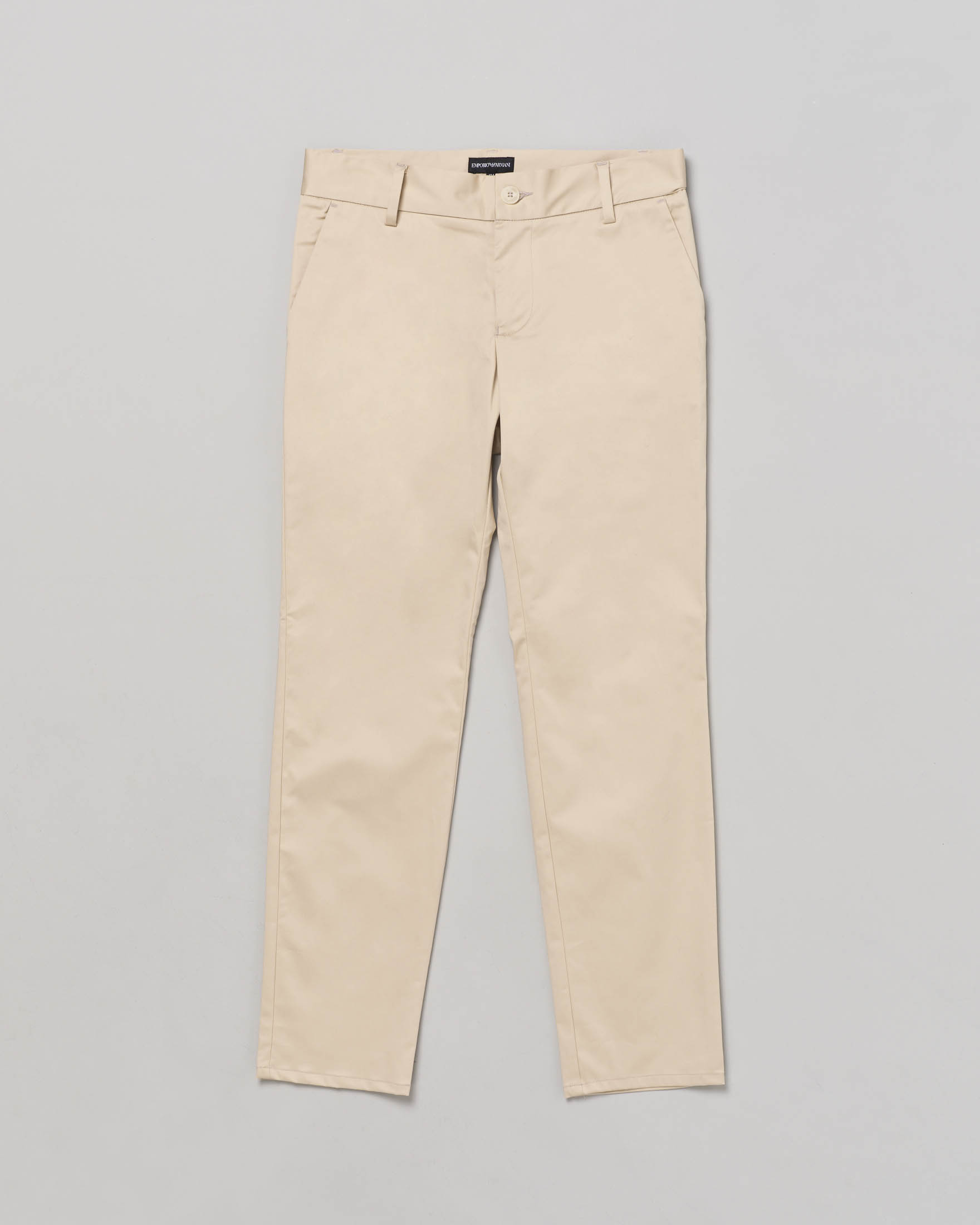 Pantalone chino beige Junior in raso di cotone stretch